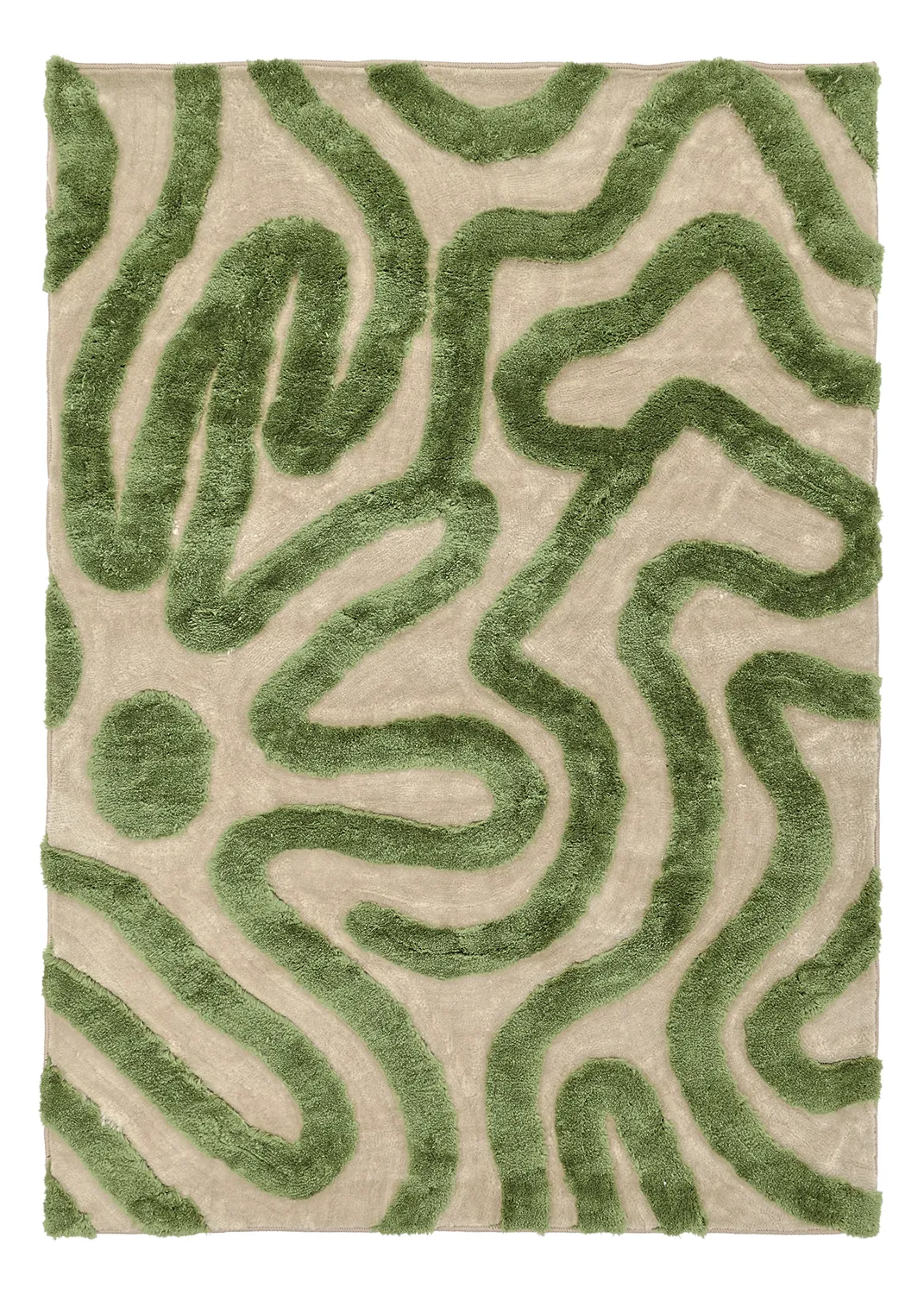 Tappeto A Pelo Lungo - Akaba (crema/verde)