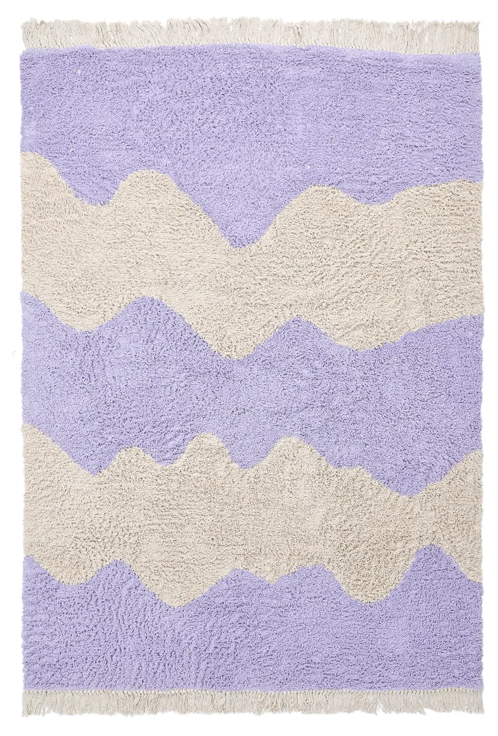 Tappeto A Pelo Lungo - Amira Natural Cotton Shaggy (viola/beige)
