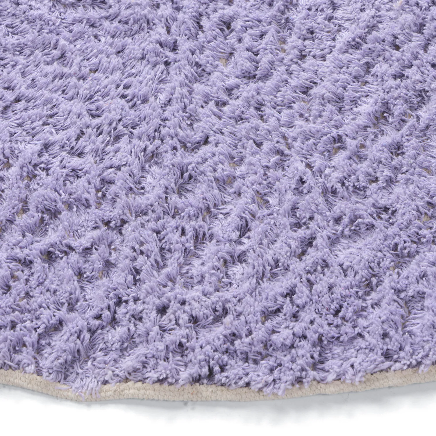 Tappeto rotondo - Amira Natural Cotton Shaggy (viola/beige)