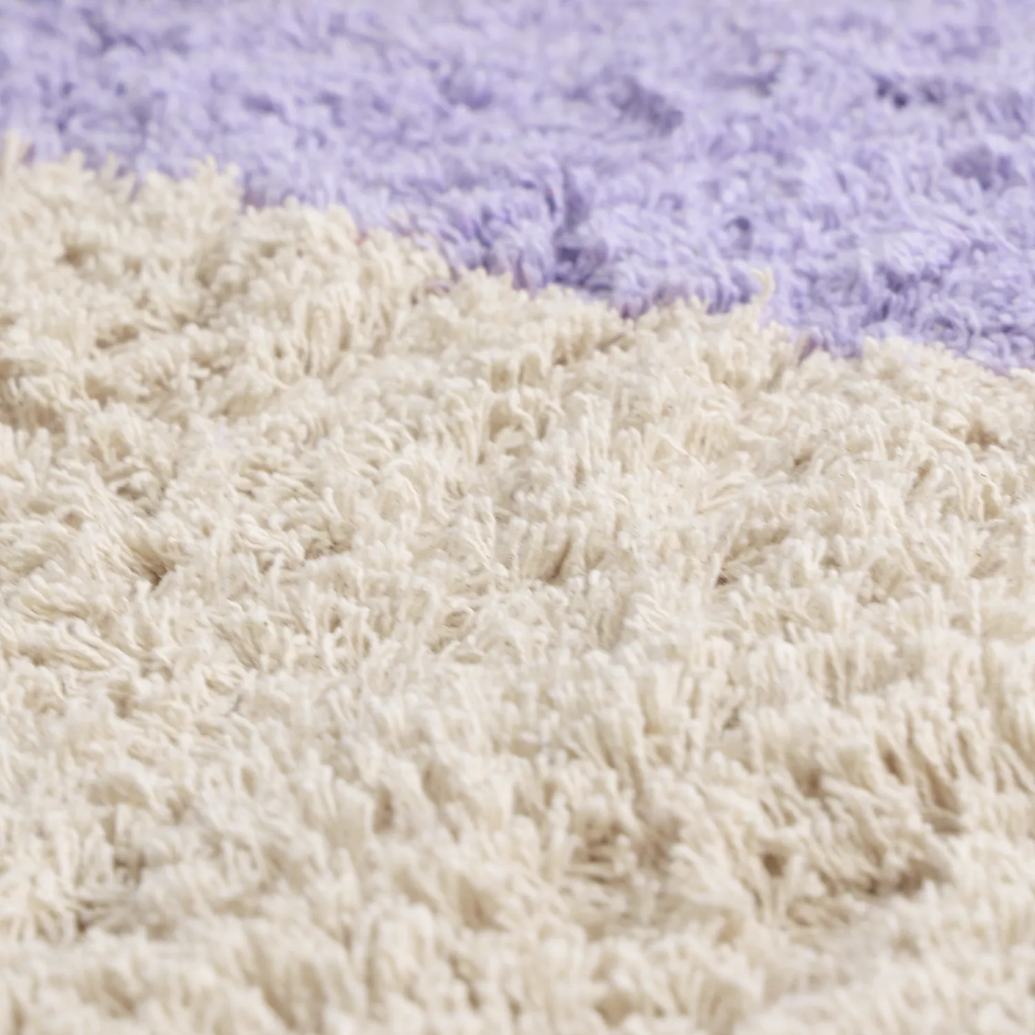 Tappeto A Pelo Lungo - Amira Natural Cotton Shaggy (viola/beige)