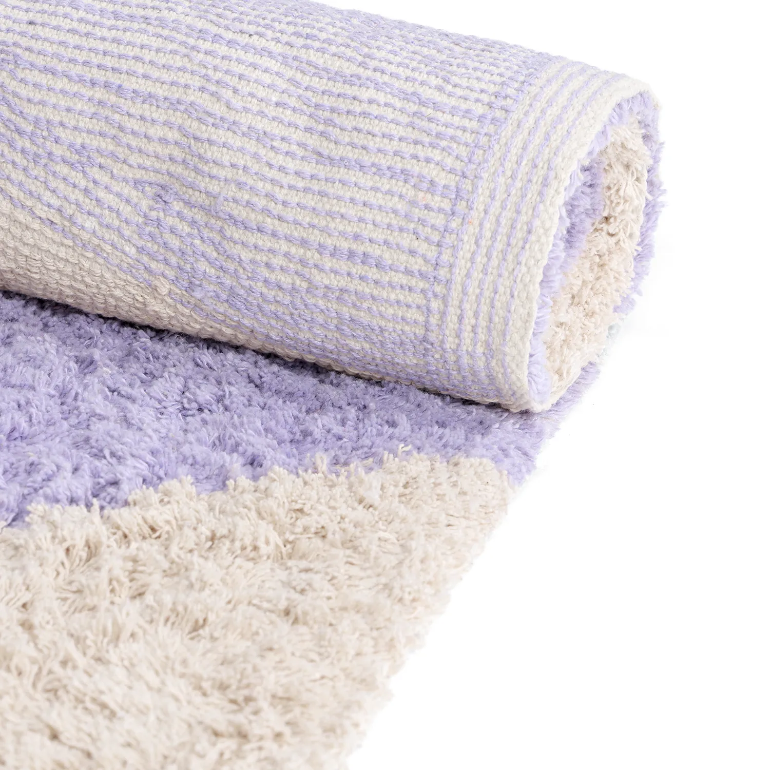 Tappeto A Pelo Lungo - Amira Natural Cotton Shaggy (viola/beige)