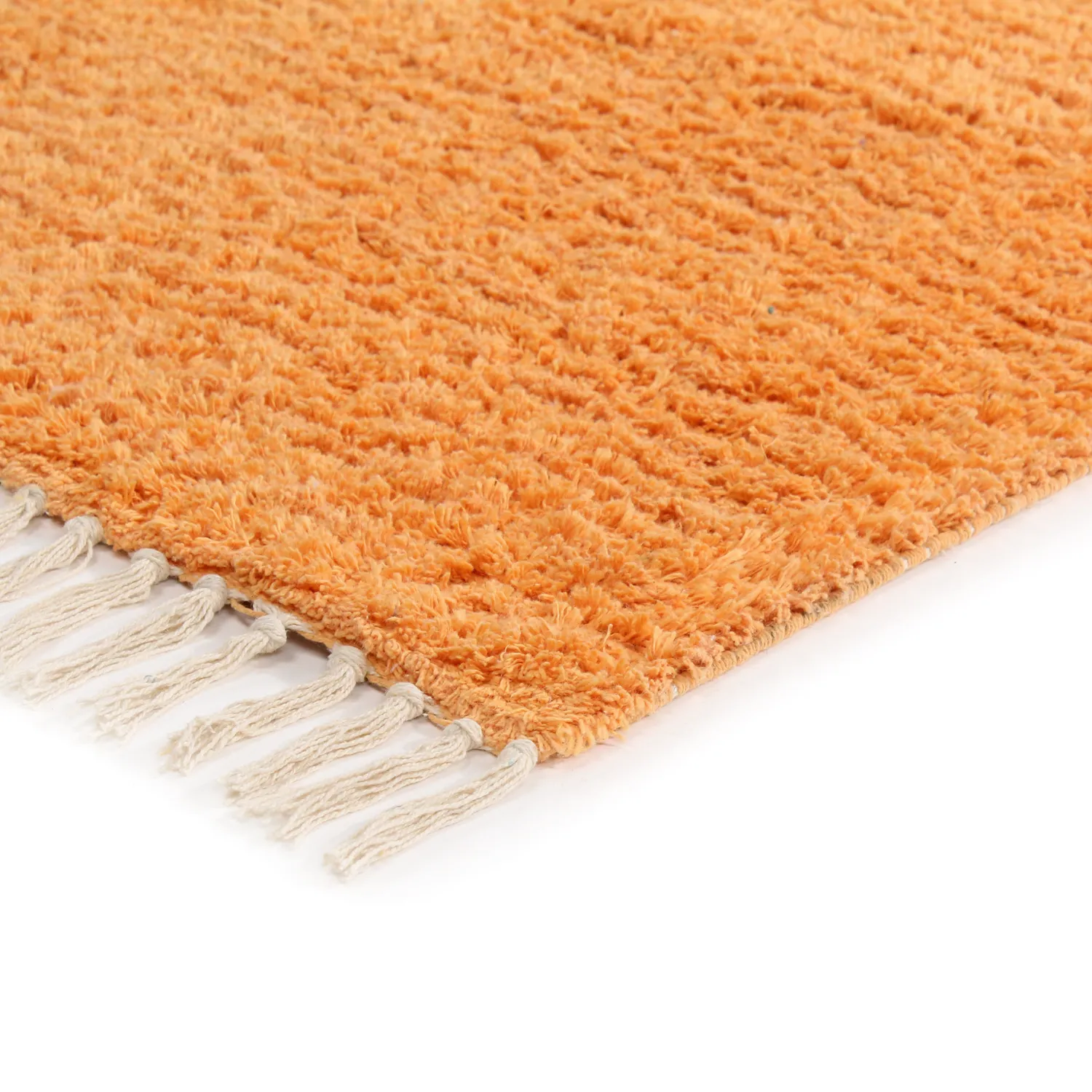 Tappeto A Pelo Lungo - Amira Natural Cotton Shaggy (arancione/rosa)
