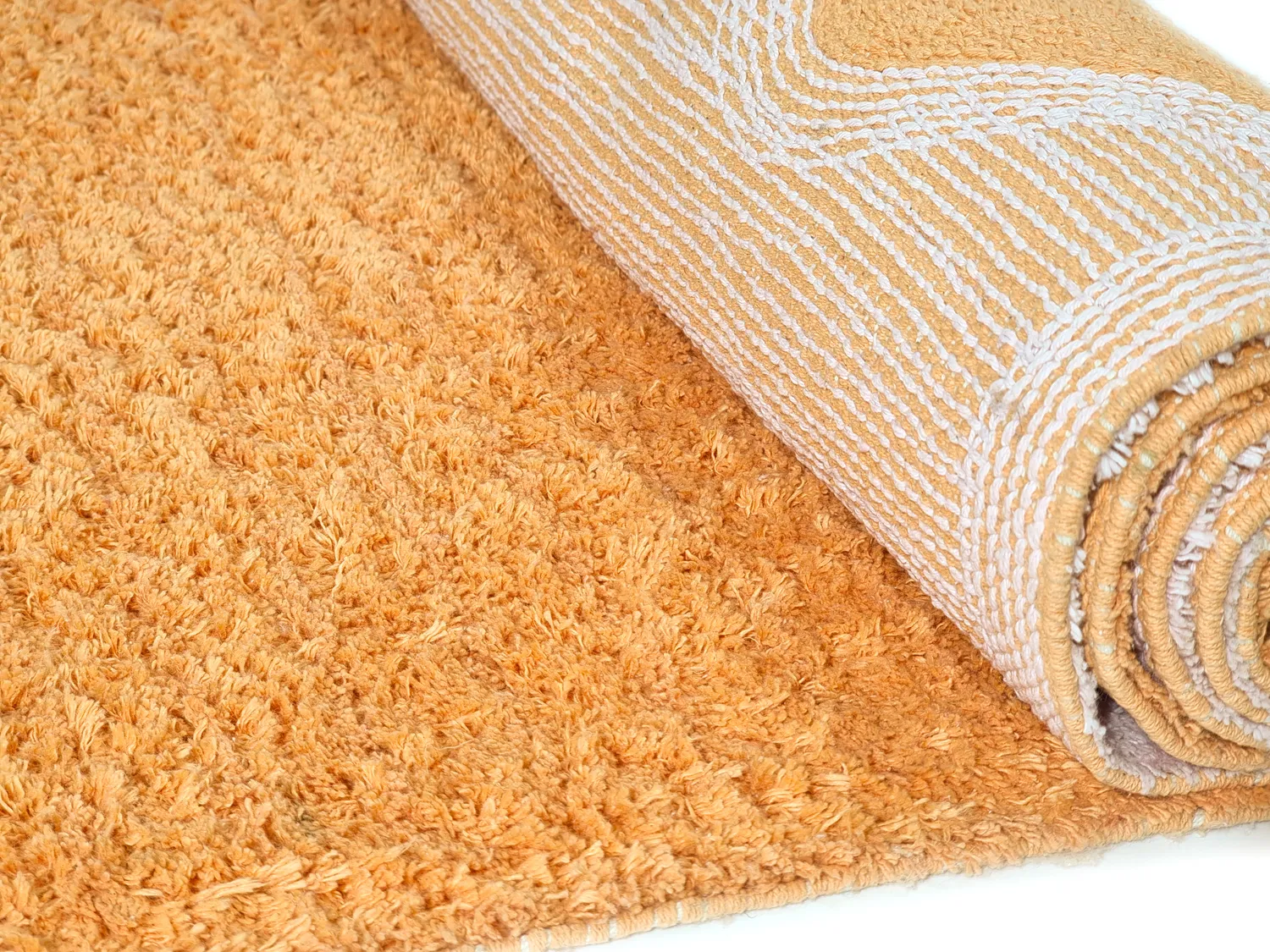 Tappeto A Pelo Lungo - Amira Natural Cotton Shaggy (arancione/rosa)