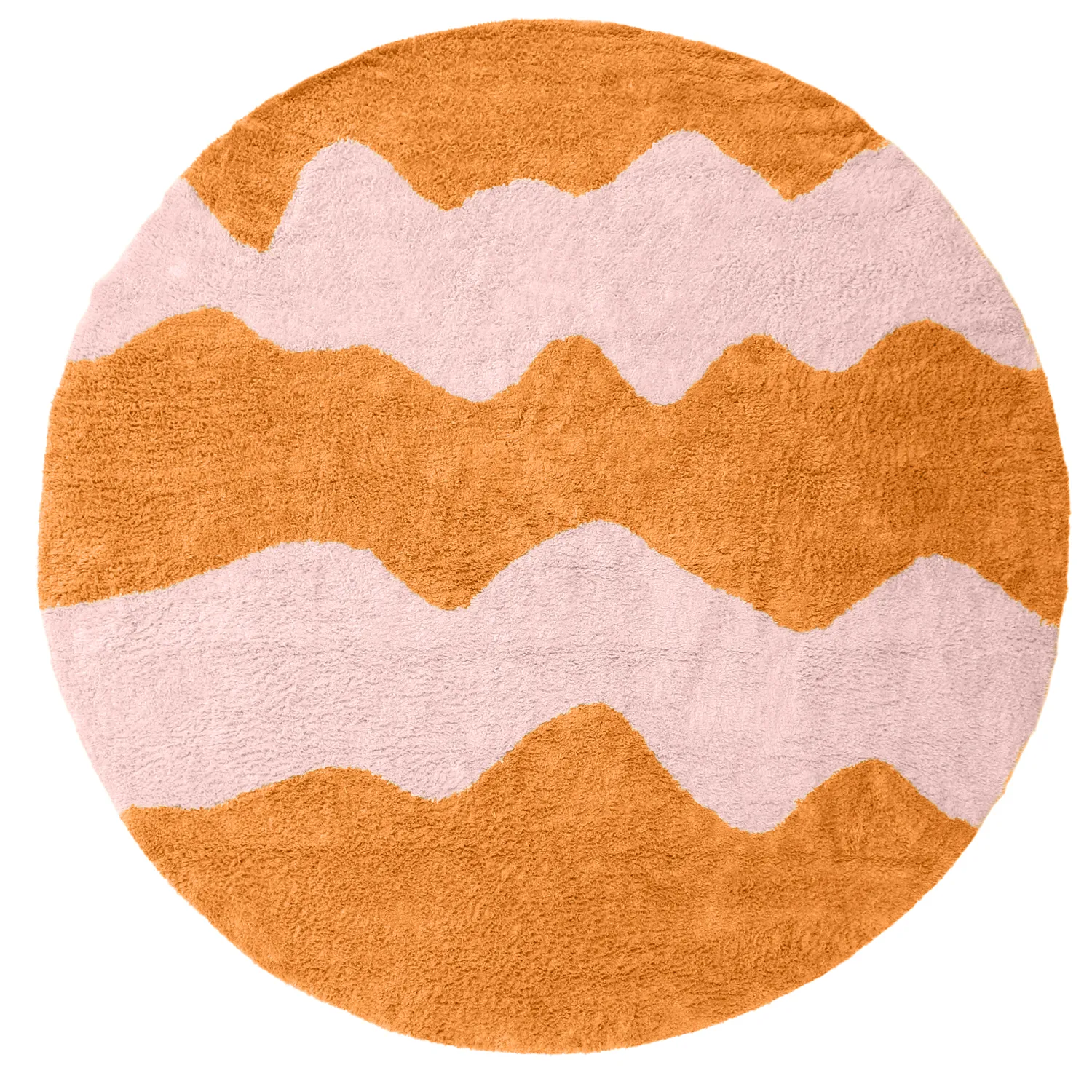 Tappeto rotondo - Amira Natural Cotton Shaggy (arancione/rosa)