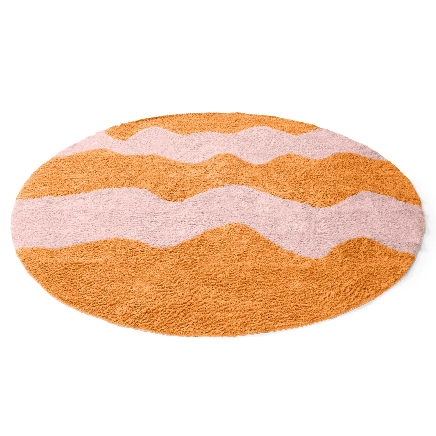 Tappeto rotondo - Amira Natural Cotton Shaggy (arancione/rosa)
