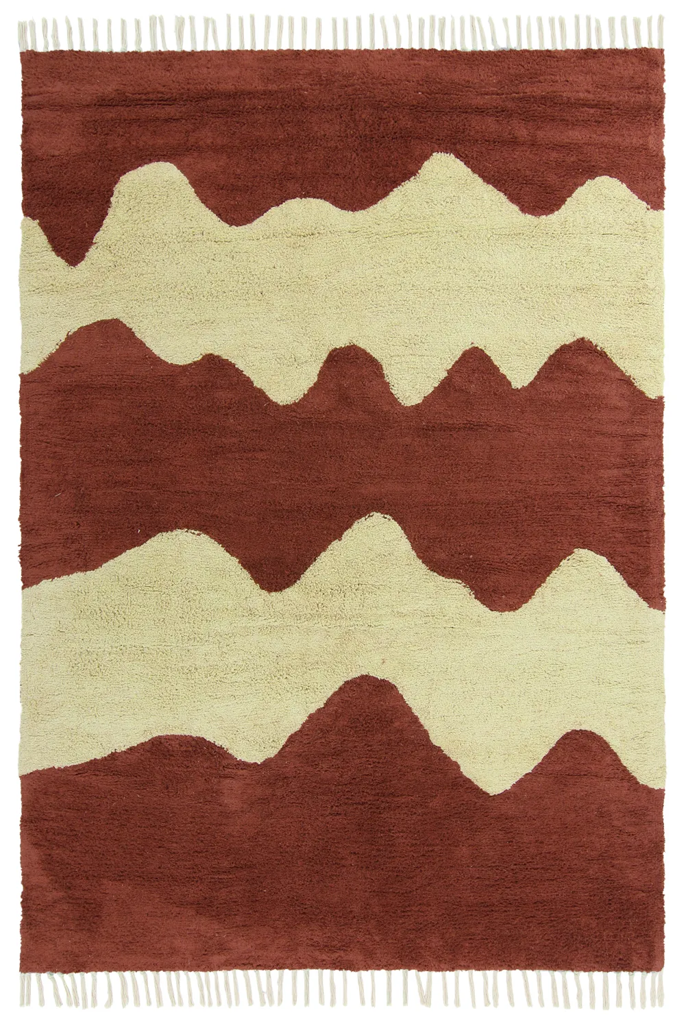 Tappeto A Pelo Lungo - Amira Natural Cotton Shaggy (rosso/beige)