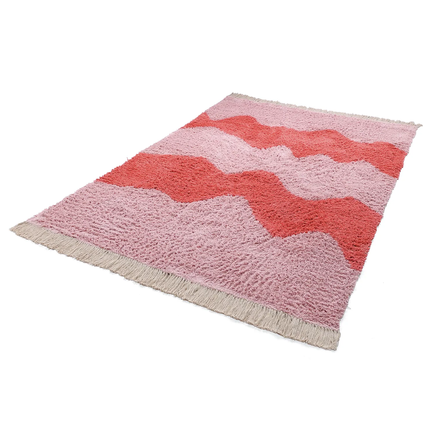 Tappeto A Pelo Lungo - Amira Natural Cotton Shaggy (rosa)