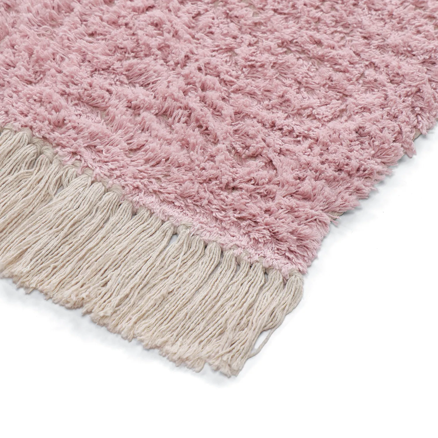 Tappeto A Pelo Lungo - Amira Natural Cotton Shaggy (rosa)