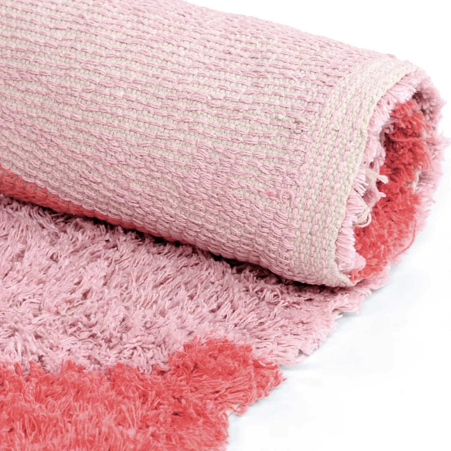 Tappeto A Pelo Lungo - Amira Natural Cotton Shaggy (rosa)