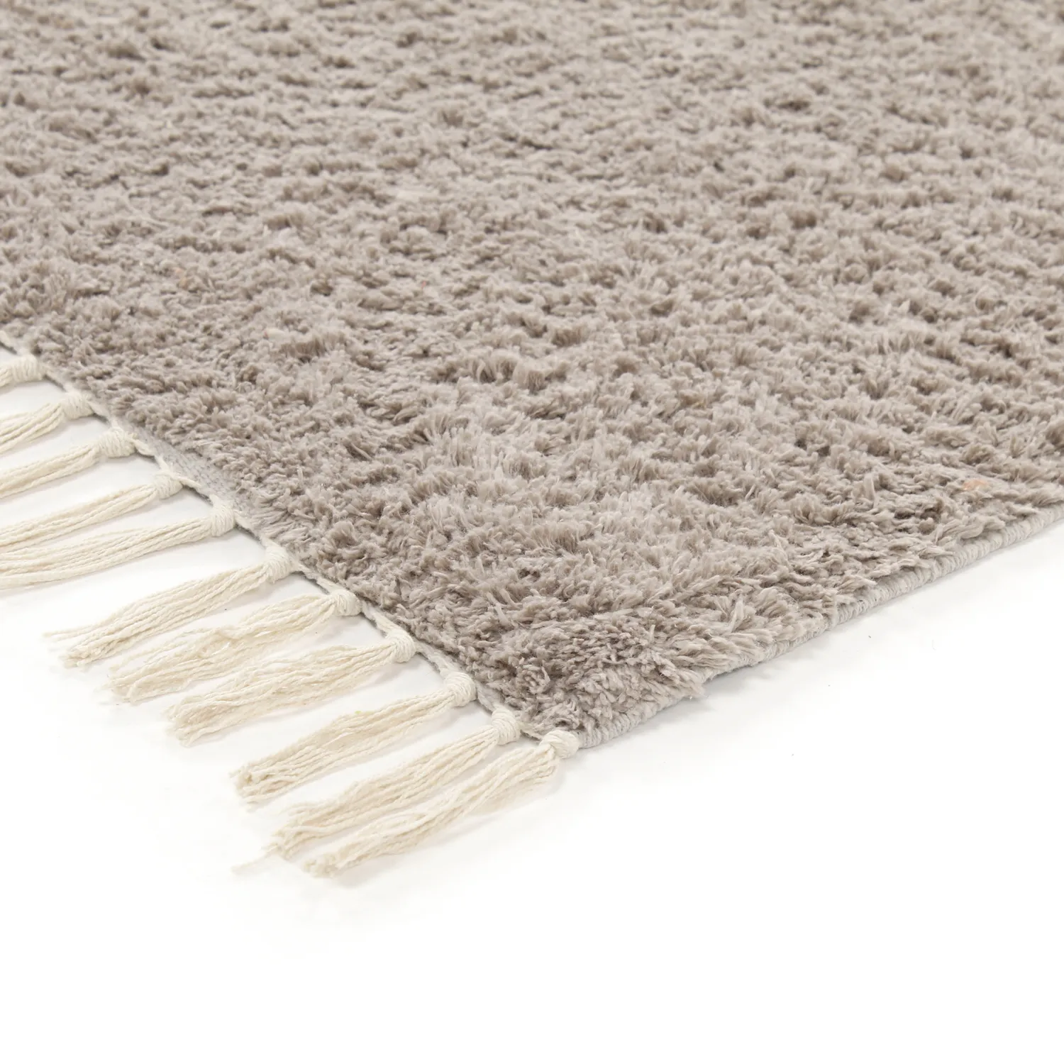 Tappeto A Pelo Lungo - Amira Natural Cotton Shaggy (tortora/giallo)
