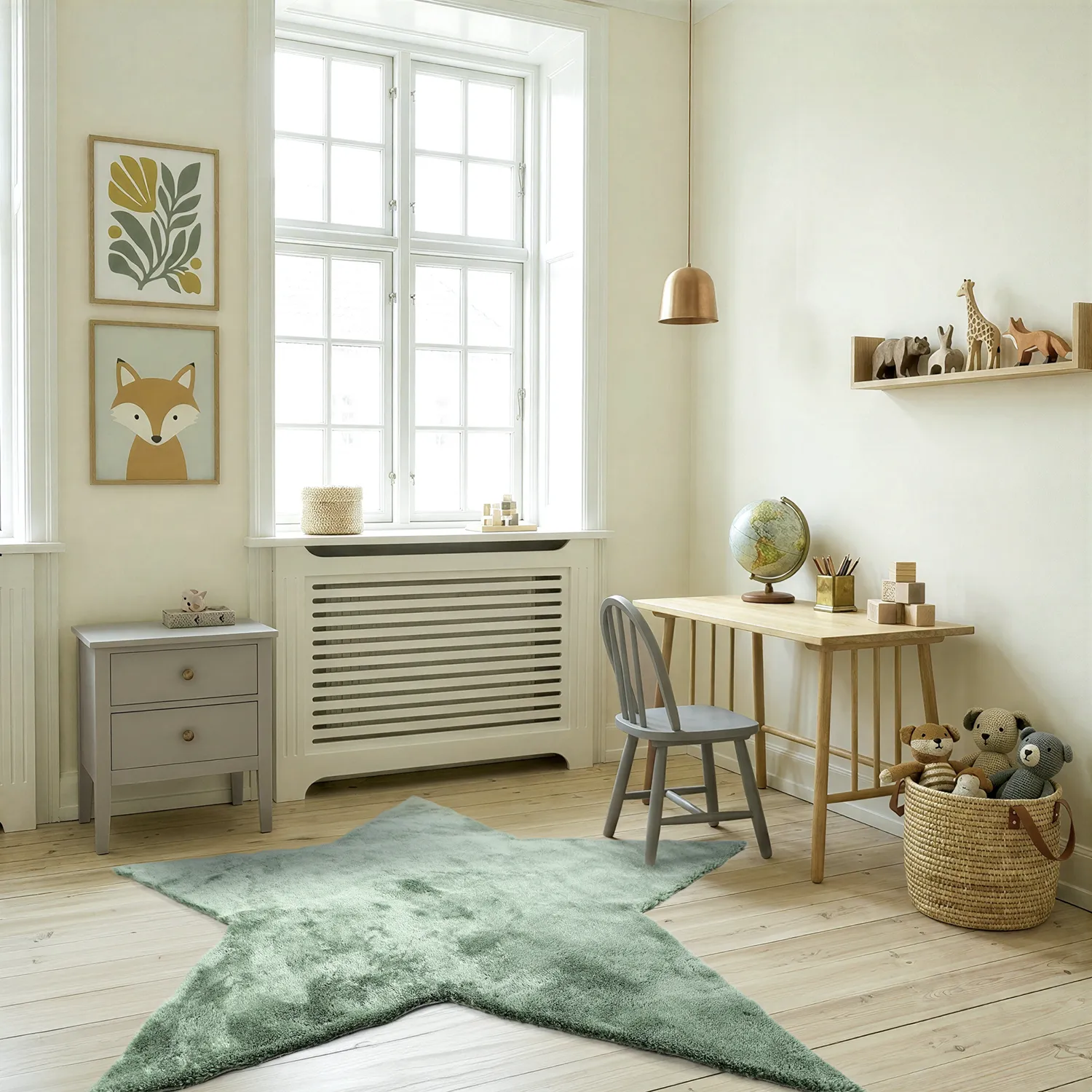 Tappeto per Bambini - Aranga Super Soft Star (verde)