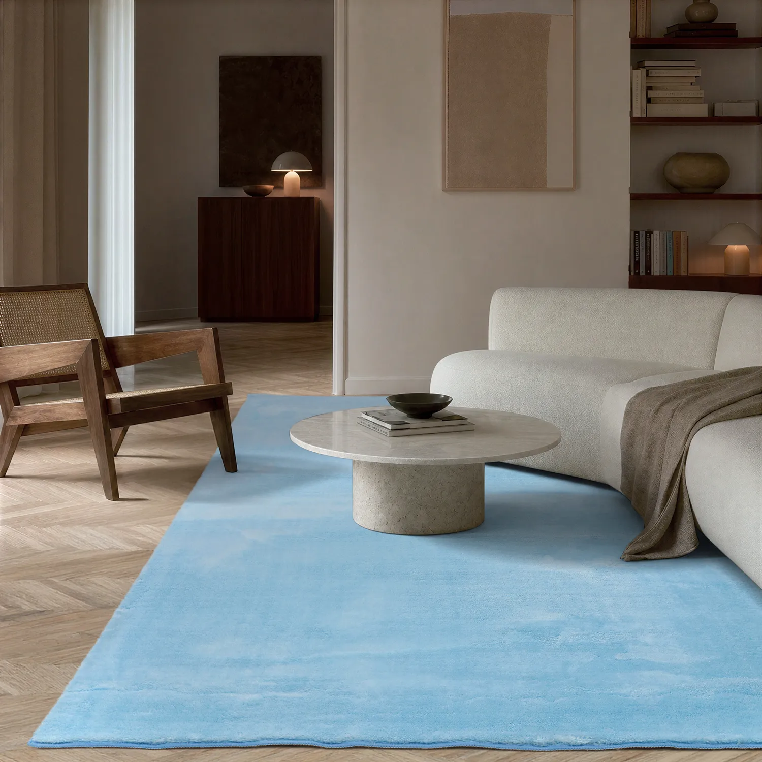 Tappeto A Pelo Lungo - Aranga Super Soft Fur (azzurro)