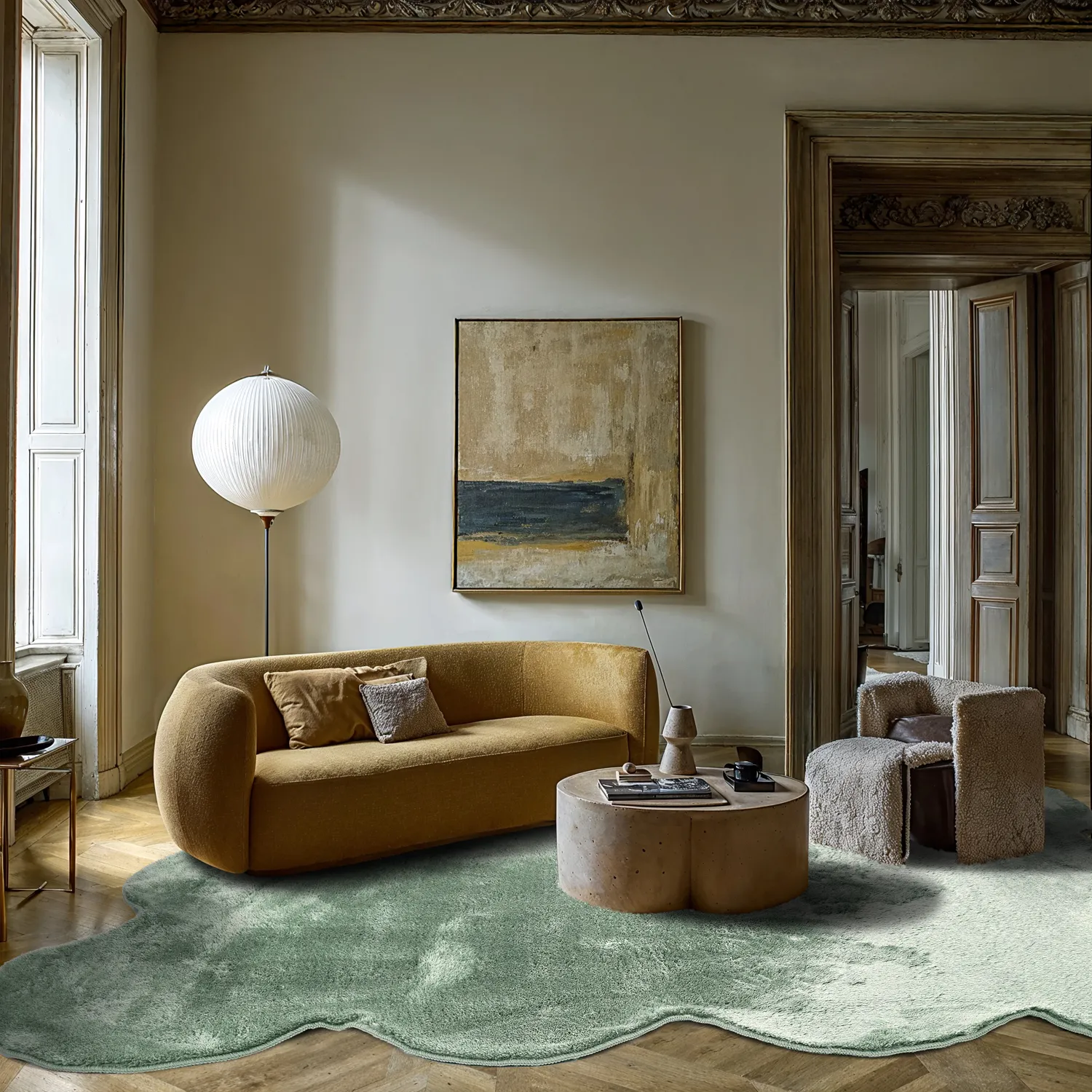 Tappeto shaggy ondulato - Aranga Super Soft Fur (verde)
