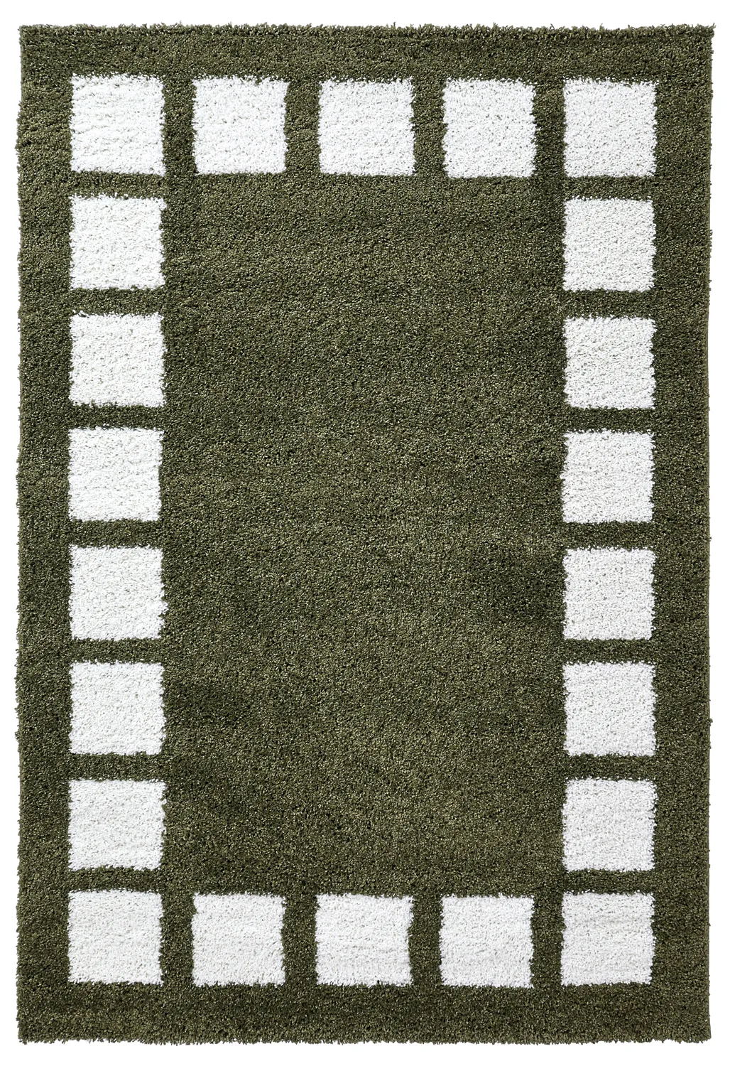 Tappeto A Pelo Lungo - Asilah (verde/bianco)
