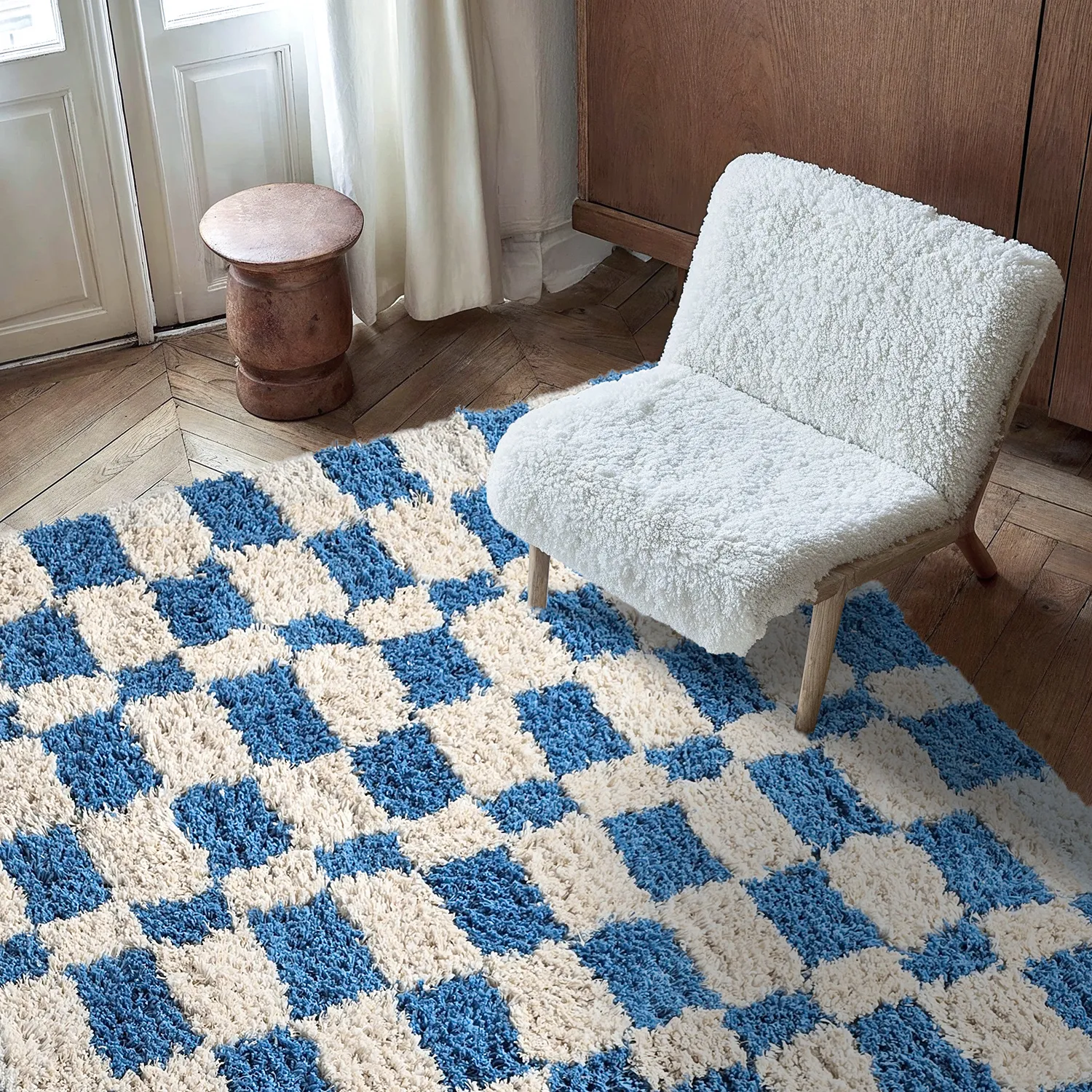 Tappeto A Pelo Lungo - Atrani Natural Cotton Shaggy (blu)