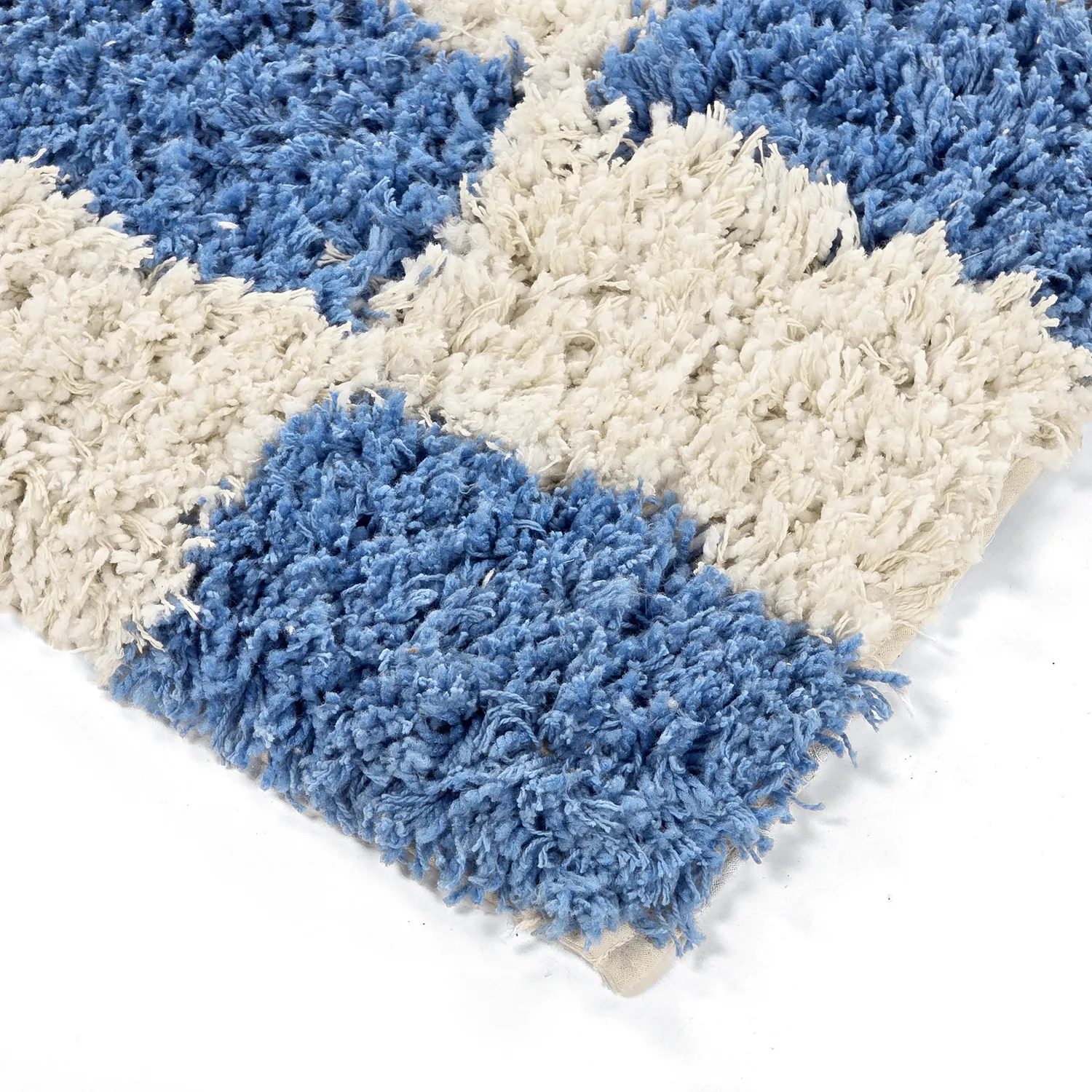 Tappeto A Pelo Lungo - Atrani Natural Cotton Shaggy (blu)