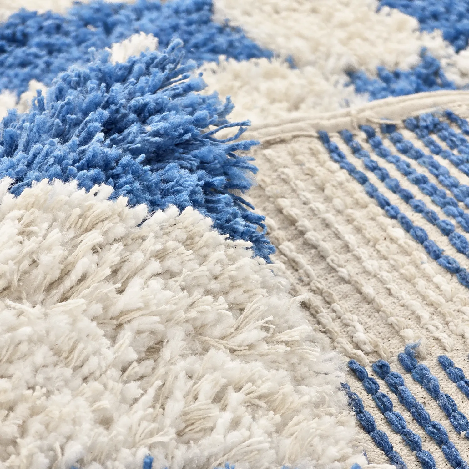 Tappeto A Pelo Lungo - Atrani Natural Cotton Shaggy (blu)