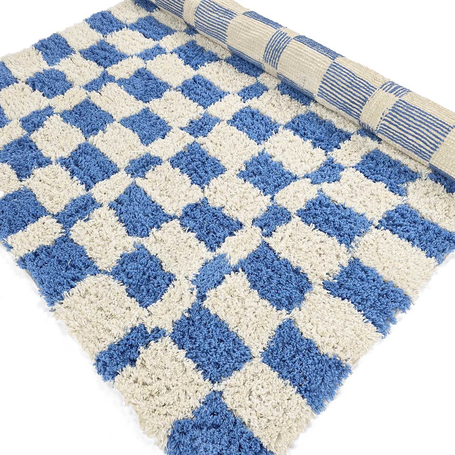 Tappeto A Pelo Lungo - Atrani Natural Cotton Shaggy (blu)