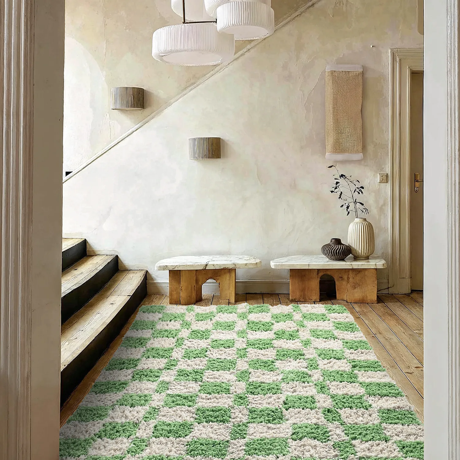 Tappeto A Pelo Lungo - Atrani Natural Cotton Shaggy (verde)