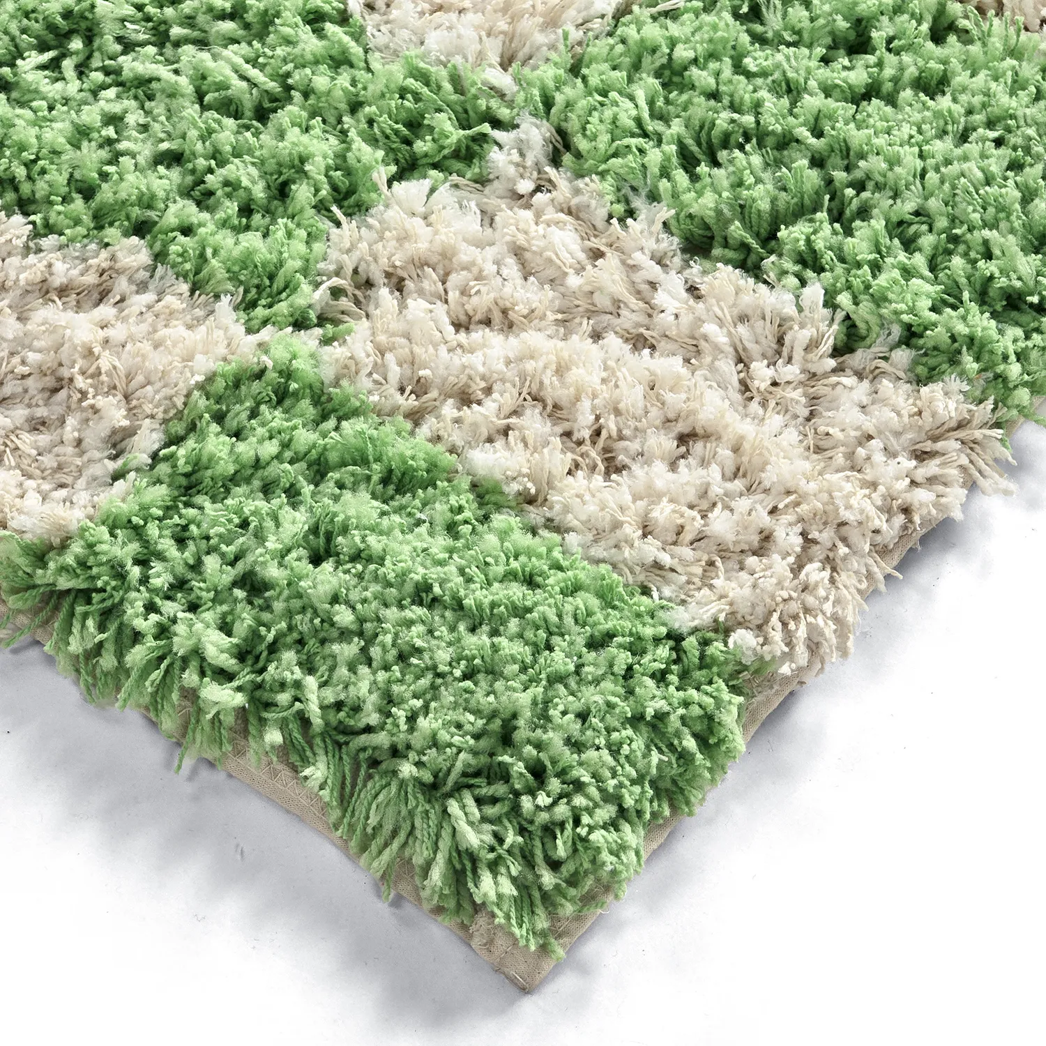 Tappeto A Pelo Lungo - Atrani Natural Cotton Shaggy (verde)