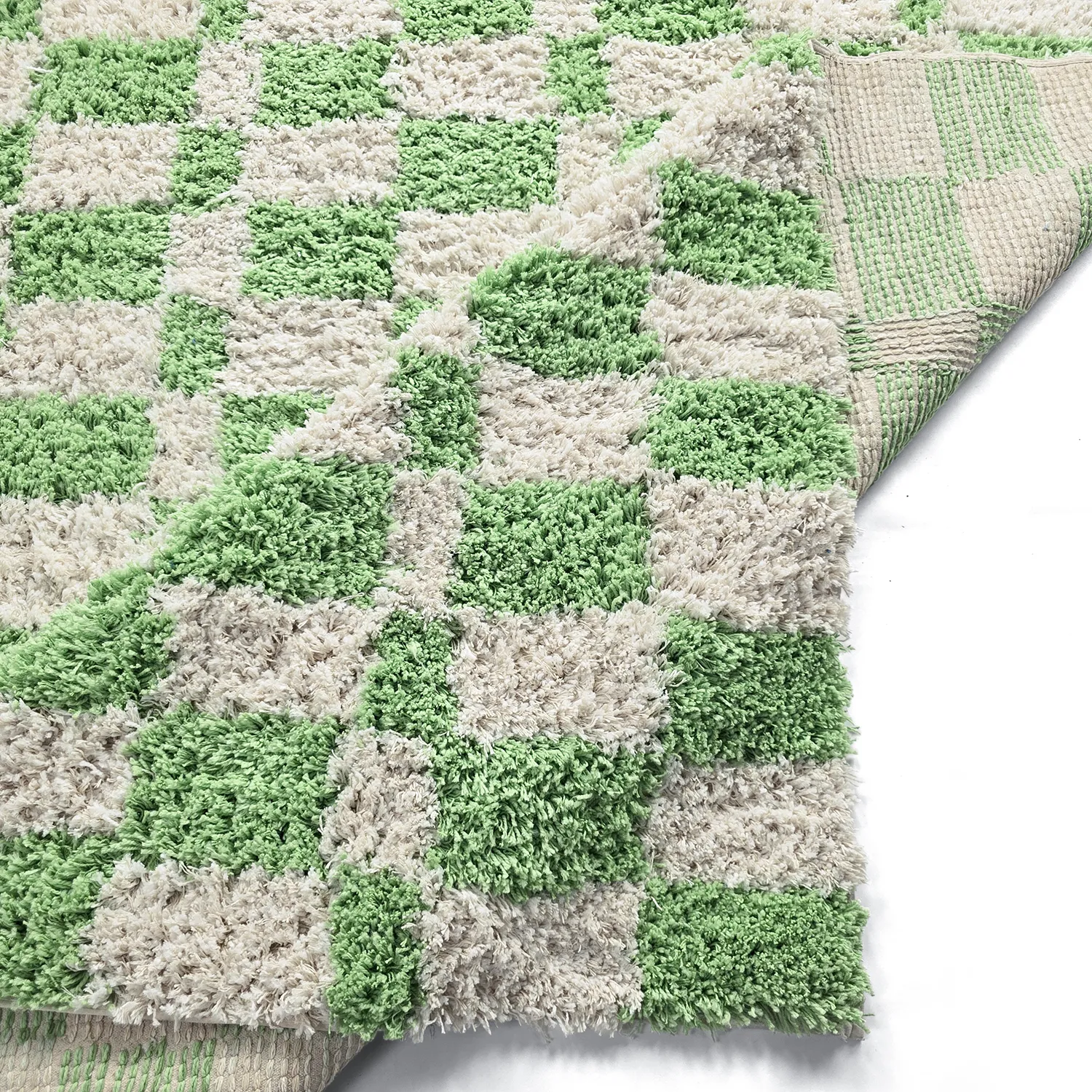 Tappeto A Pelo Lungo - Atrani Natural Cotton Shaggy (verde)
