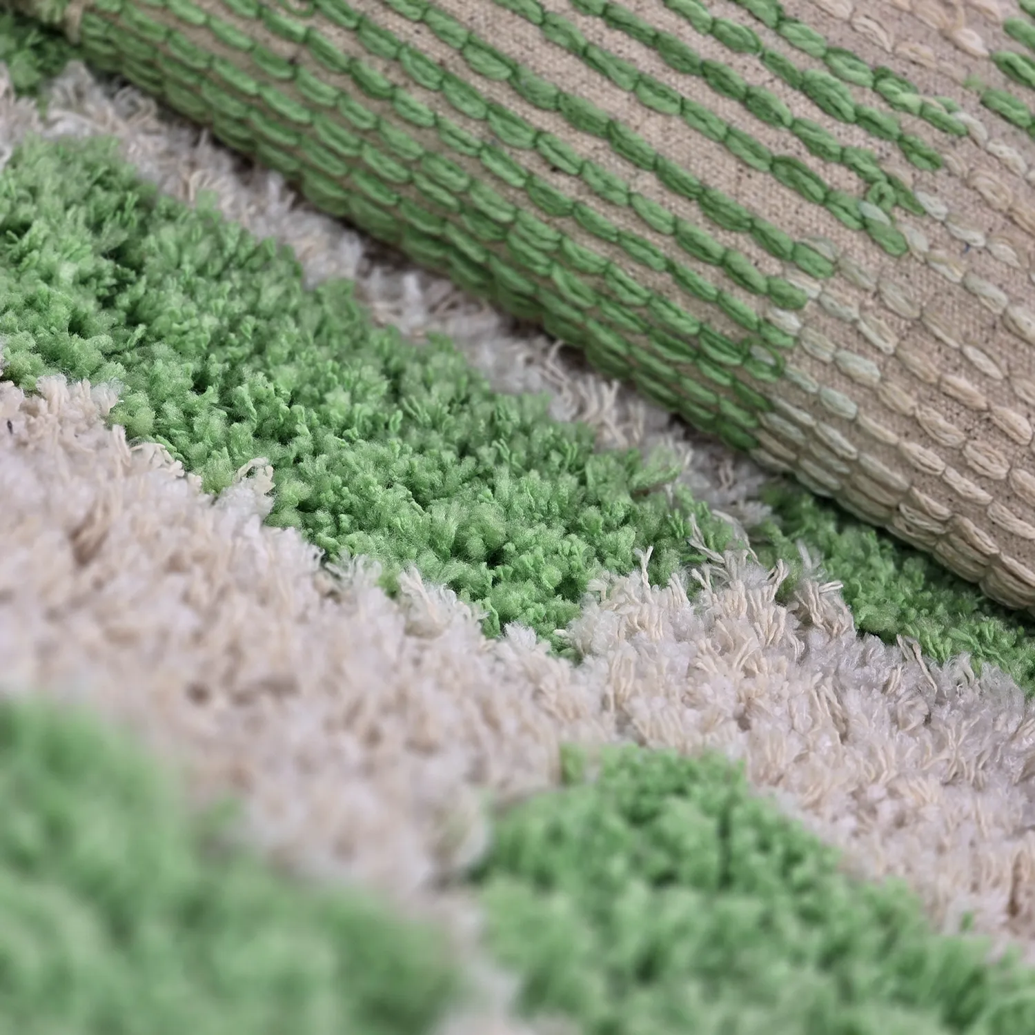 Tappeto A Pelo Lungo - Atrani Natural Cotton Shaggy (verde)