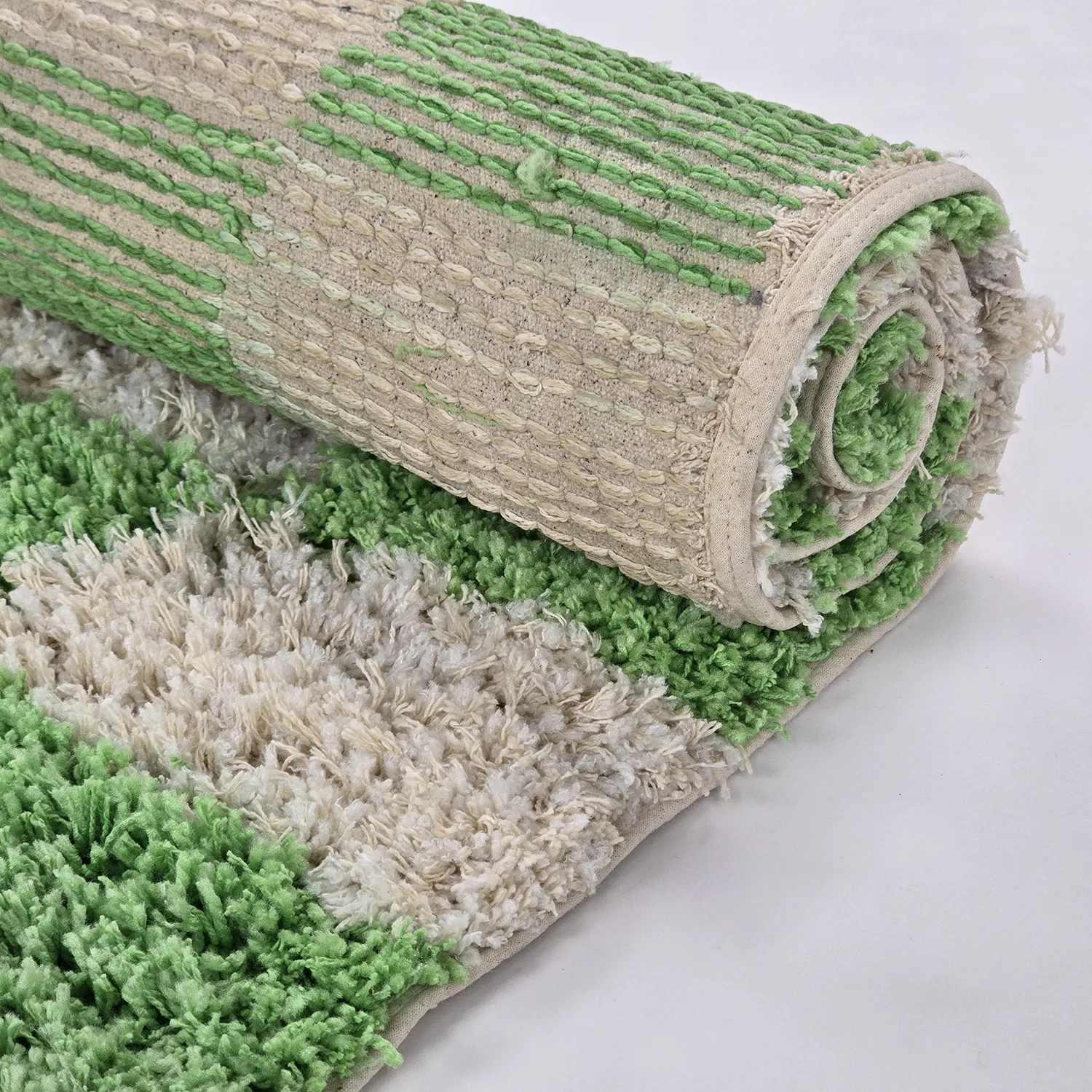 Tappeto A Pelo Lungo - Atrani Natural Cotton Shaggy (verde)