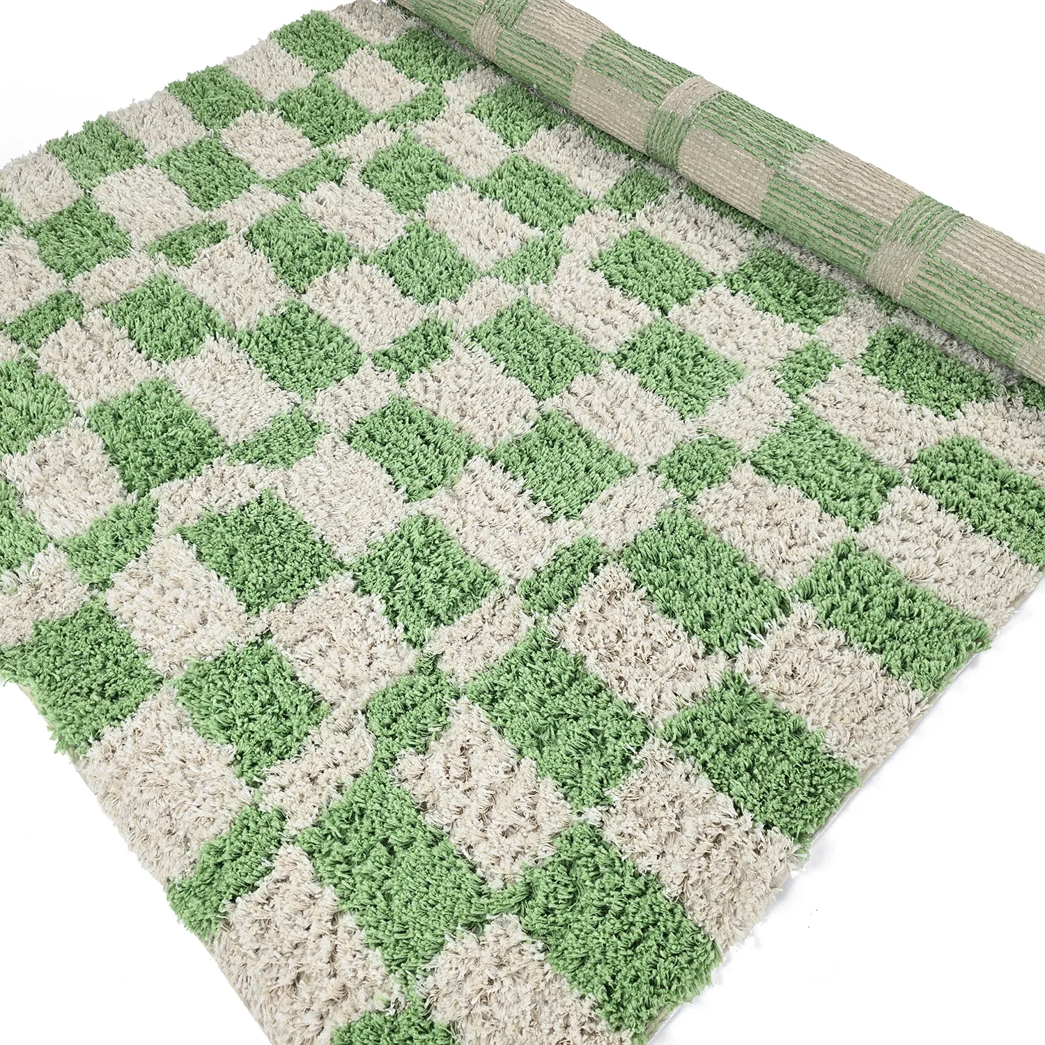 Tappeto A Pelo Lungo - Atrani Natural Cotton Shaggy (verde)