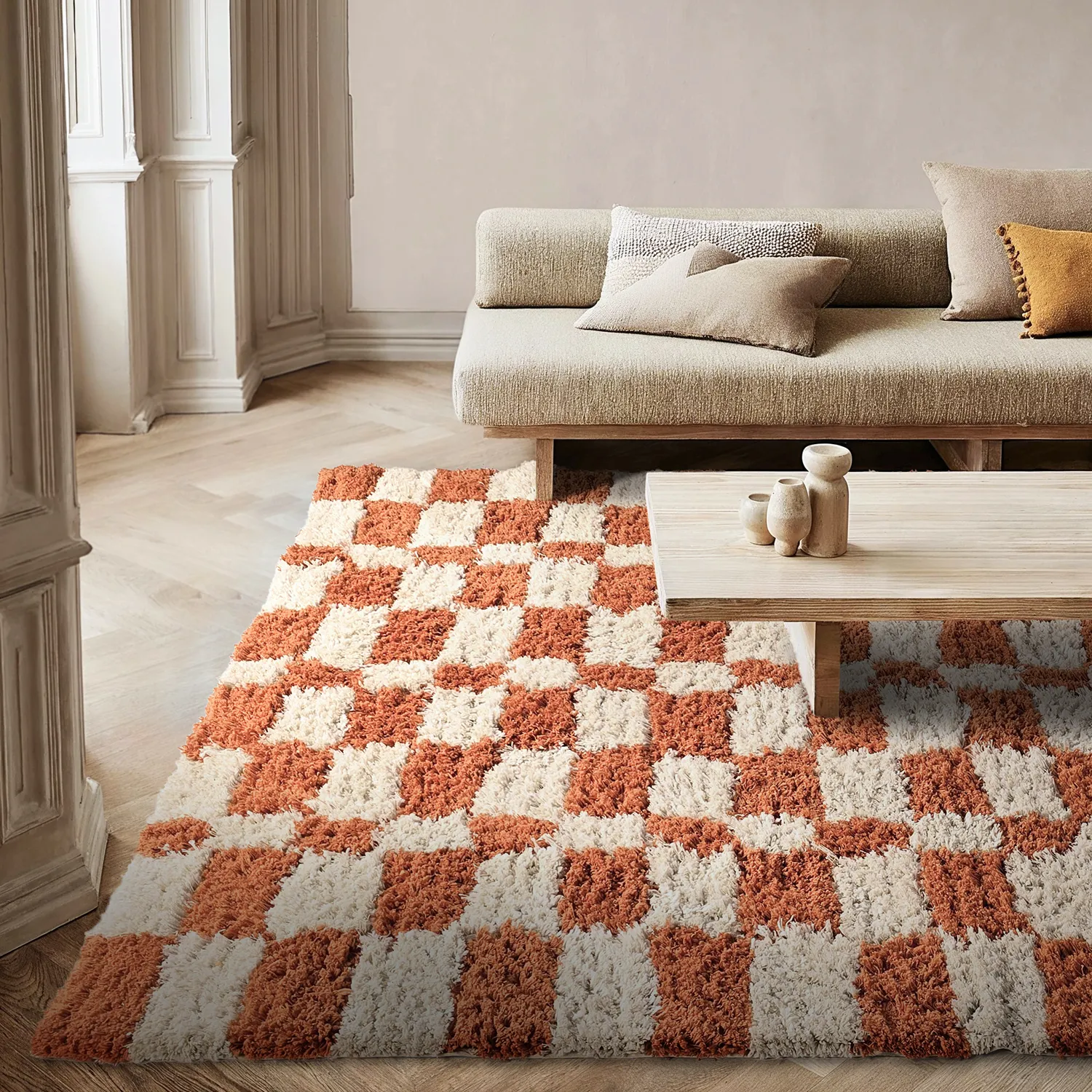 Tappeto A Pelo Lungo - Atrani Natural Cotton Shaggy (arancia)
