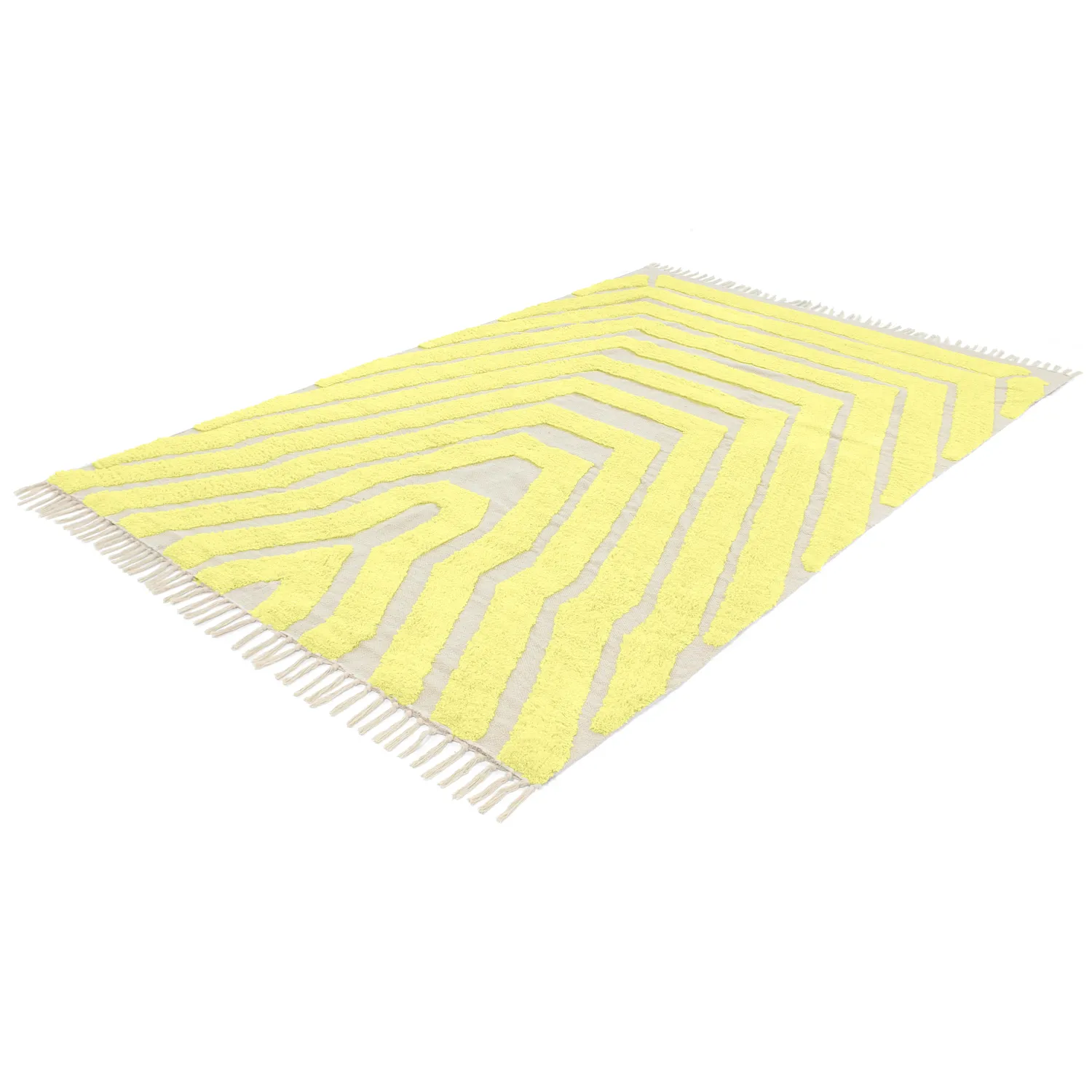 Tappeto A Pelo Lungo - Callista Natural Cotton Shaggy (giallo)