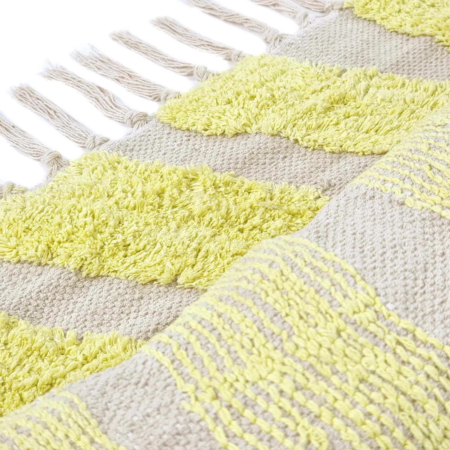 Tappeto A Pelo Lungo - Callista Natural Cotton Shaggy (giallo)