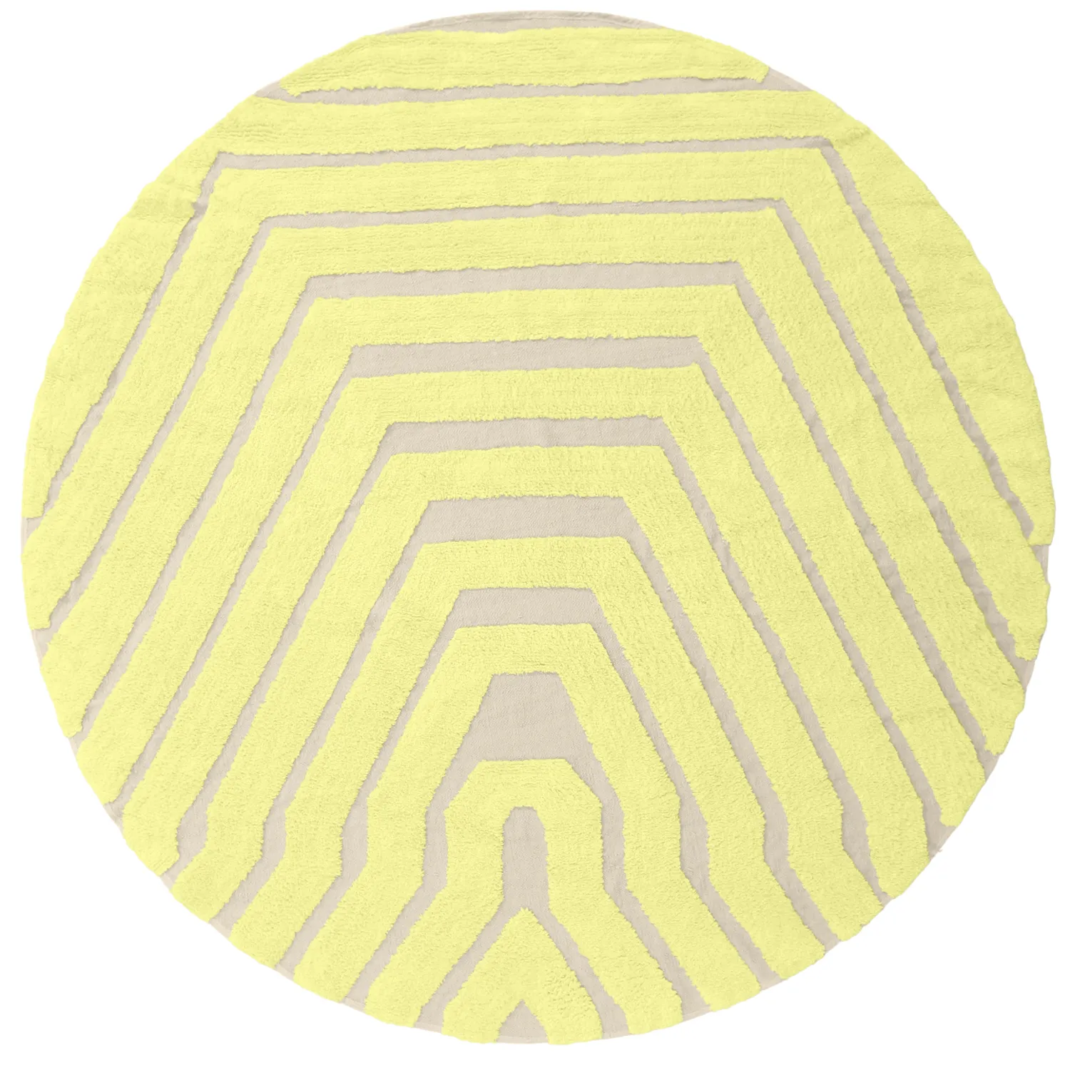 Tappeto rotondo - Callista Natural Cotton Shaggy (giallo)