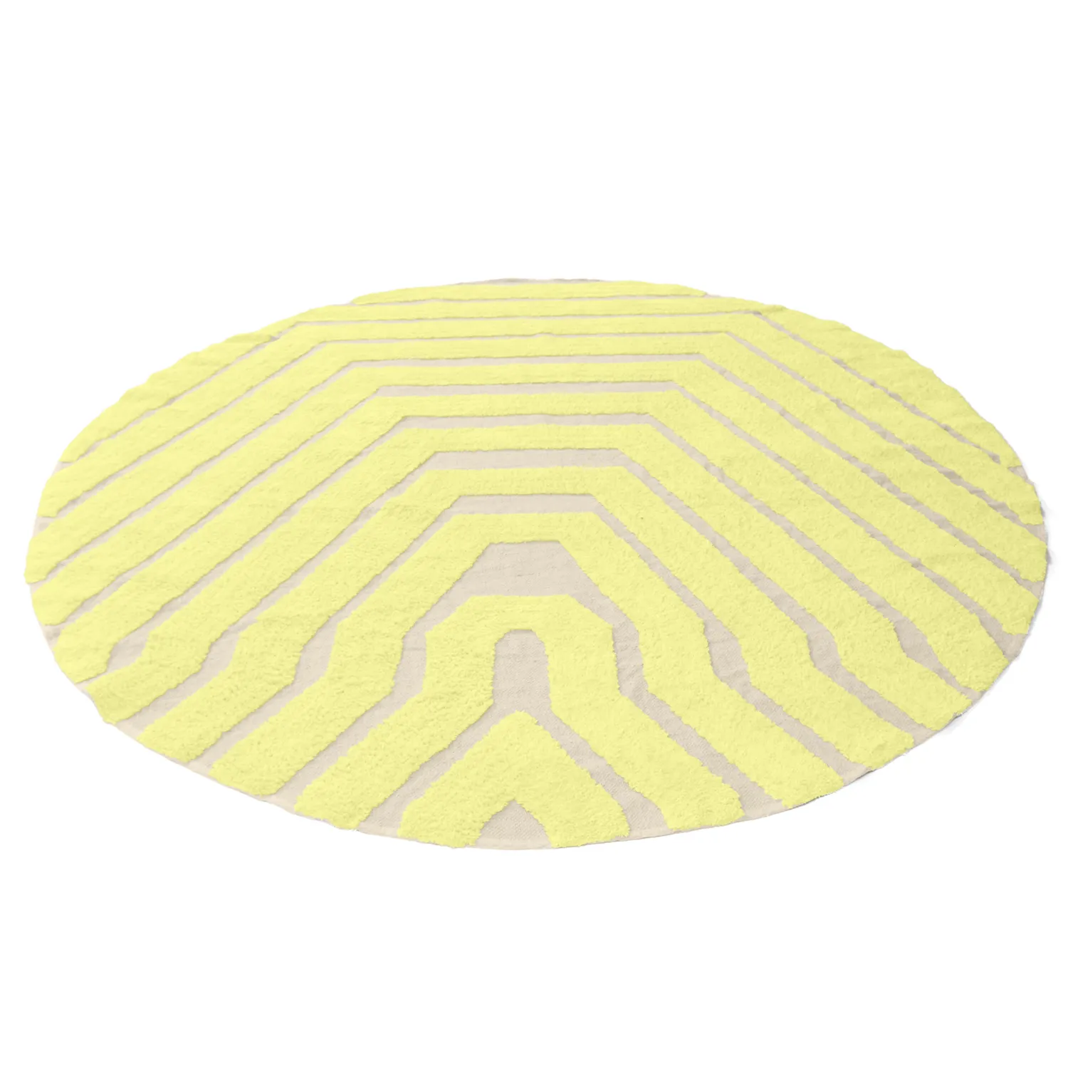 Tappeto rotondo - Callista Natural Cotton Shaggy (giallo)