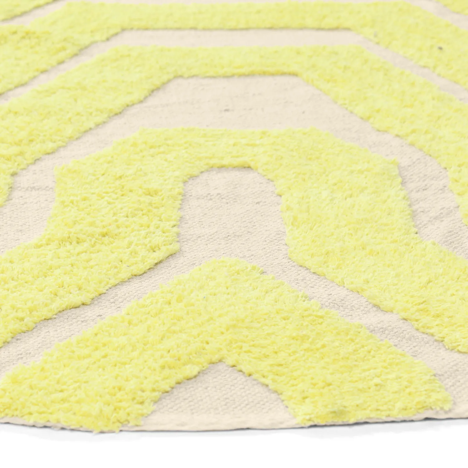 Tappeto rotondo - Callista Natural Cotton Shaggy (giallo)