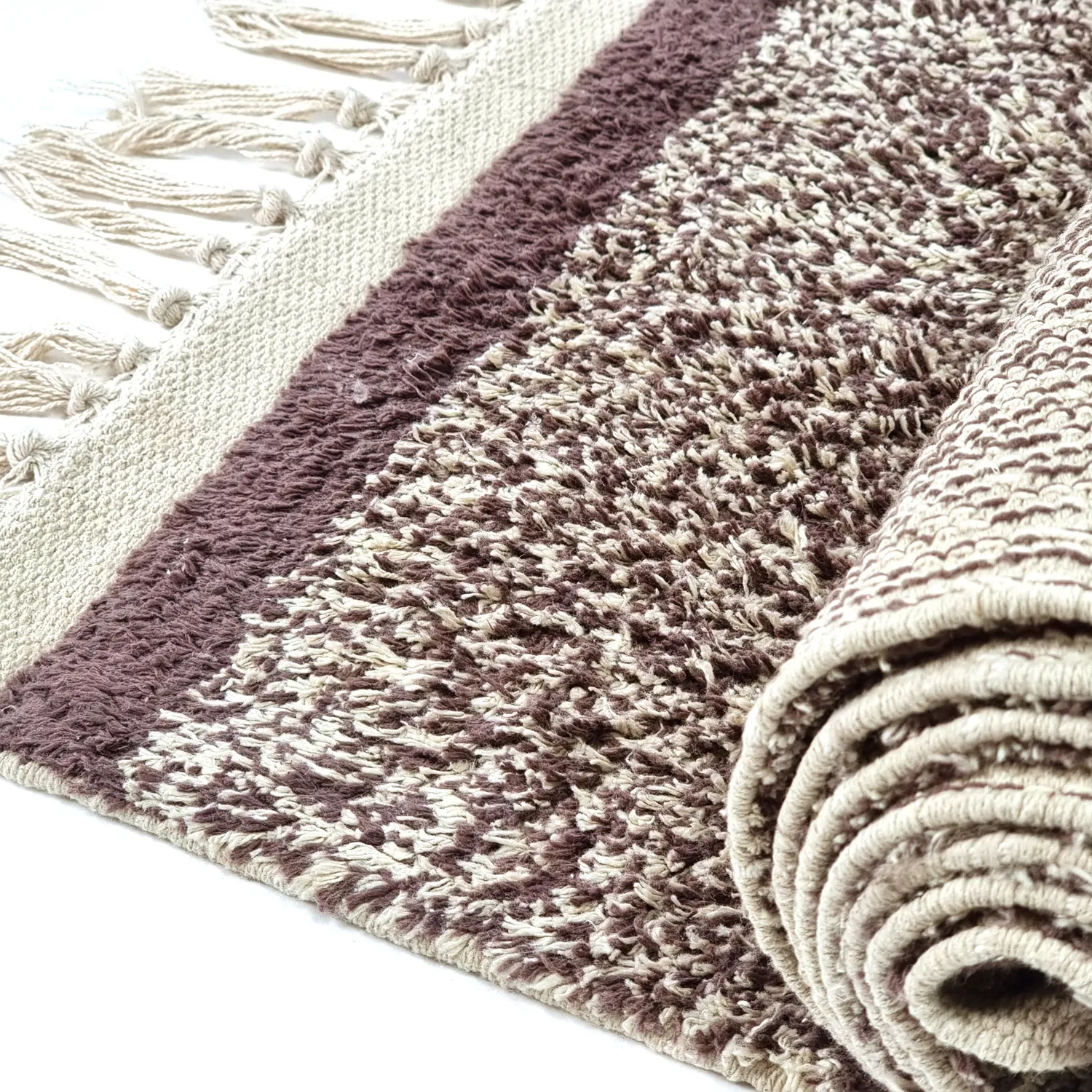 Tappeto A Pelo Lungo - Celina Natural Cotton Shaggy (beige/marrone)
