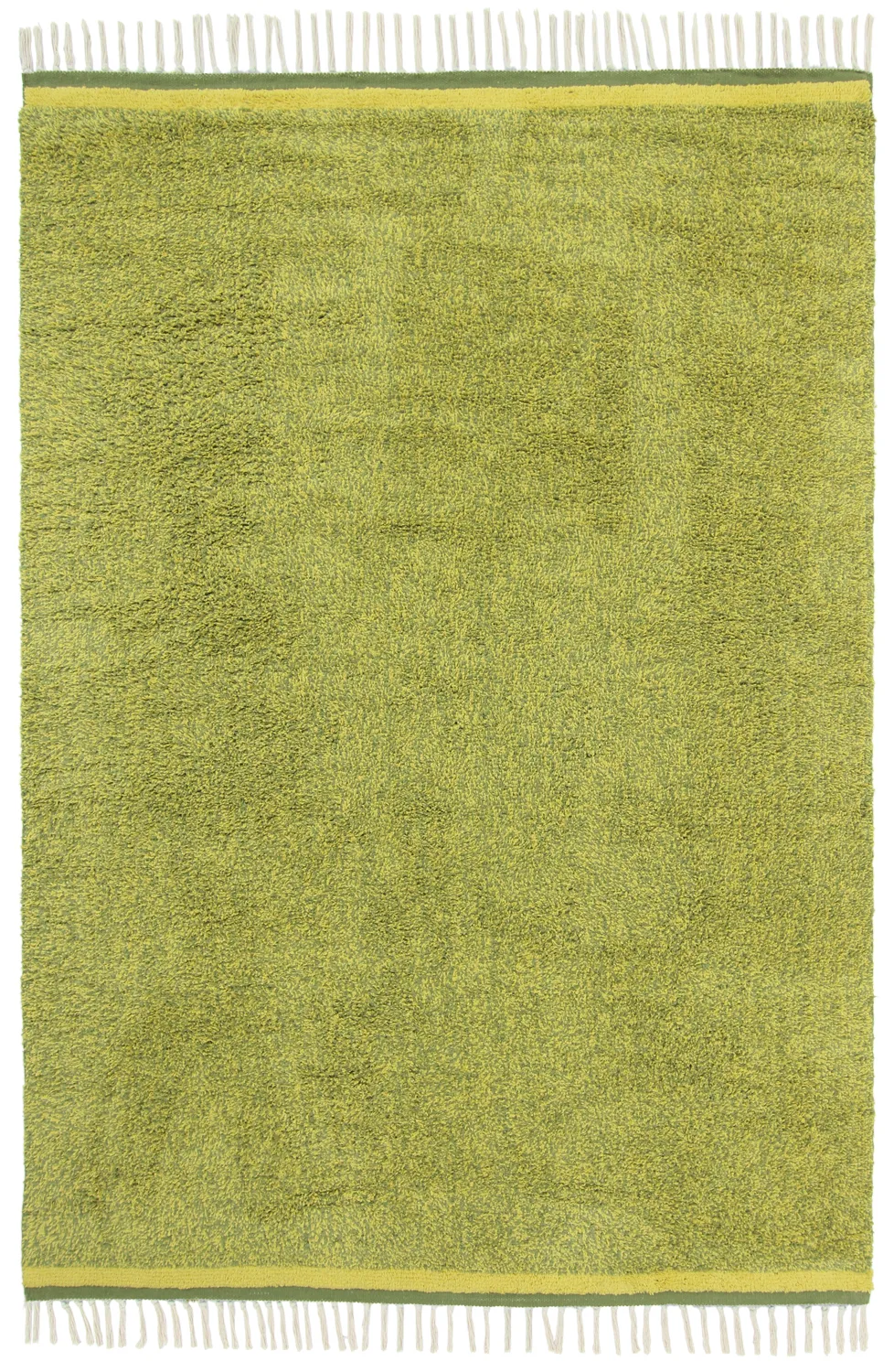 Tappeto A Pelo Lungo - Celina Natural Cotton Shaggy (verde/giallo)