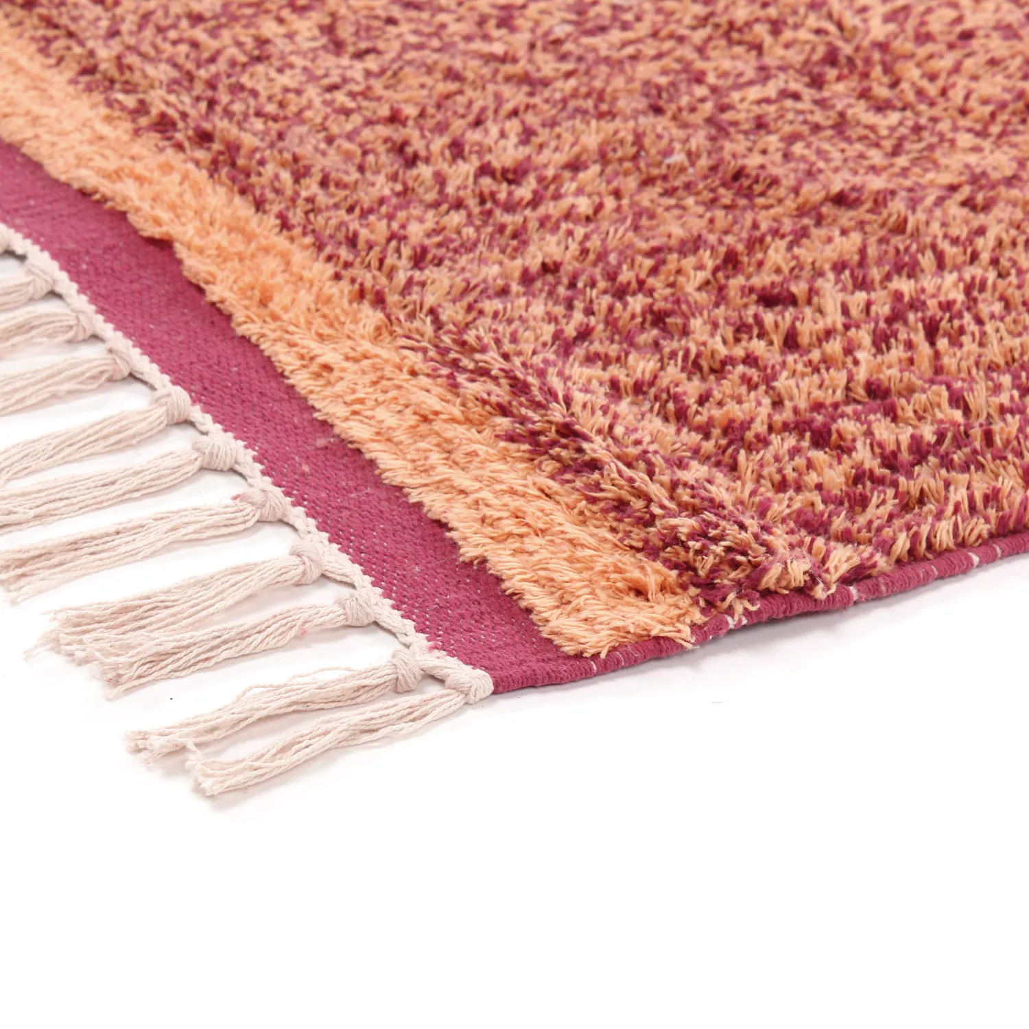 Tappeto A Pelo Lungo - Celina Natural Cotton Shaggy (rosso)