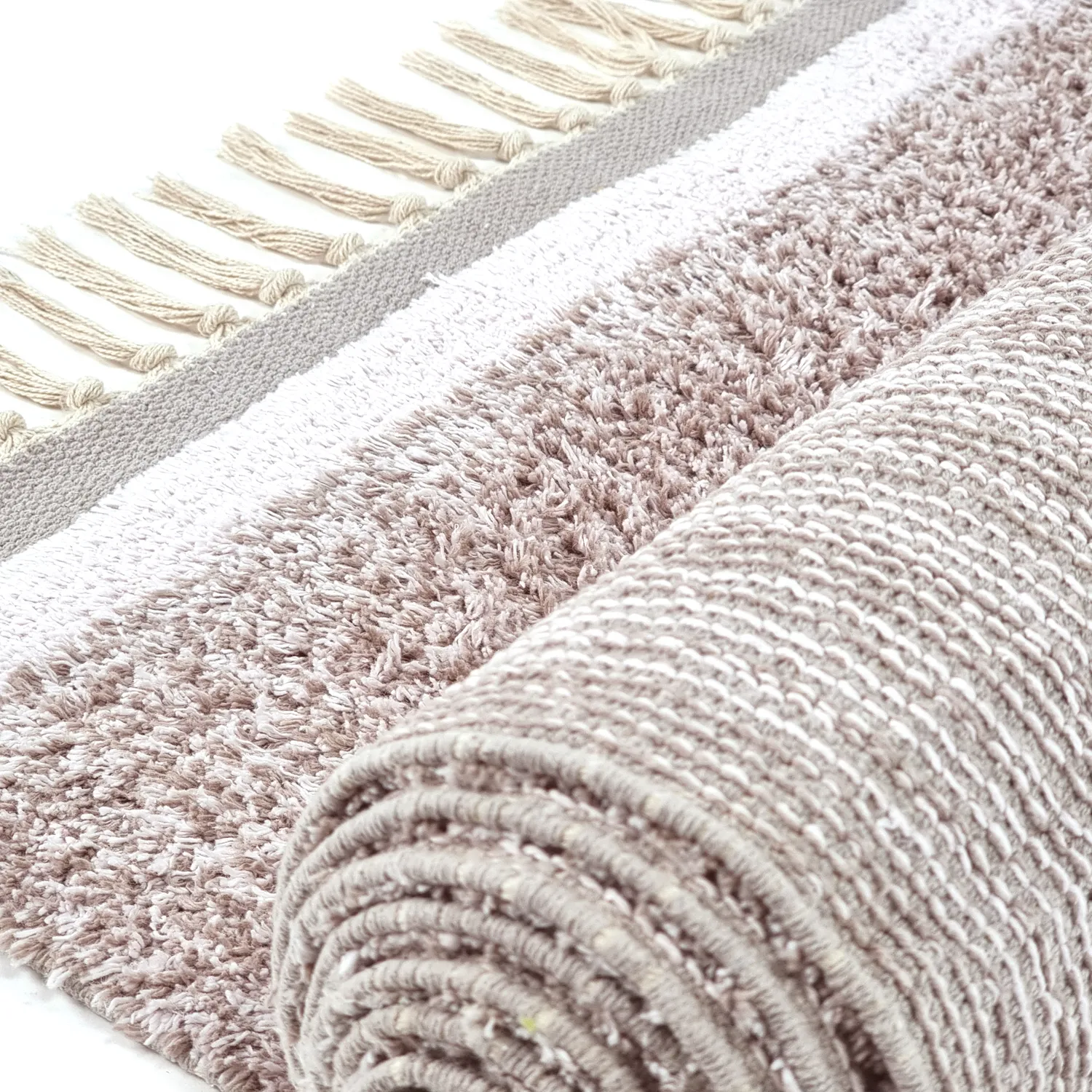 Tappeto A Pelo Lungo - Celina Natural Cotton Shaggy (tortora/lavanda)