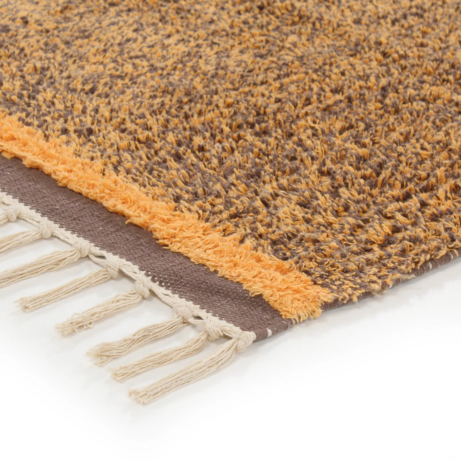 Tappeto A Pelo Lungo - Celina Natural Cotton Shaggy (marrone/arancia)