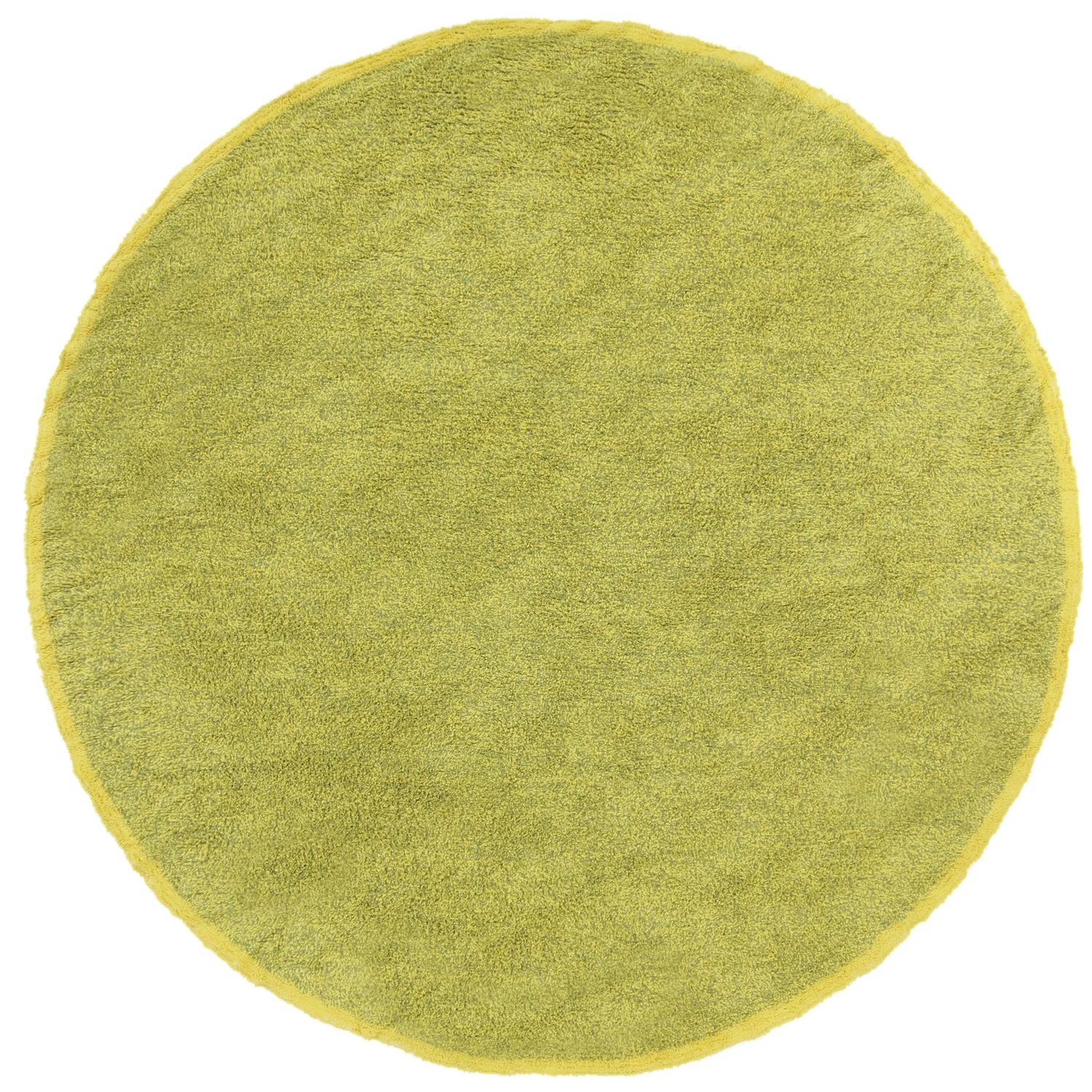 Tappeto rotondo - Celina Natural Cotton Shaggy (verde/giallo)