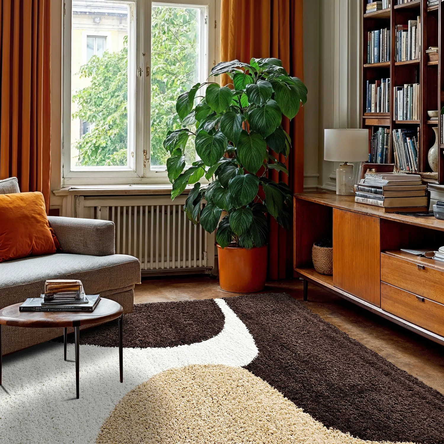 Tappeto A Pelo Lungo - Chiniot (marrone/beige/bianco)