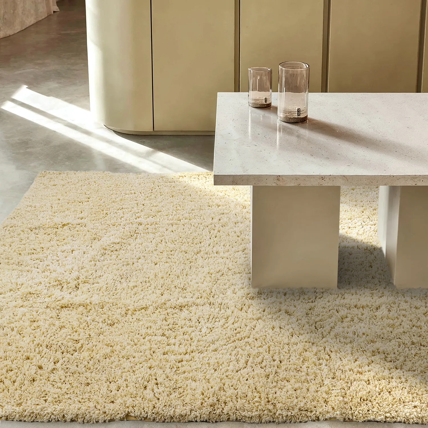 Tappeto A Pelo Lungo - Combarro Solid Cotton Shaggy (giallo chiaro)