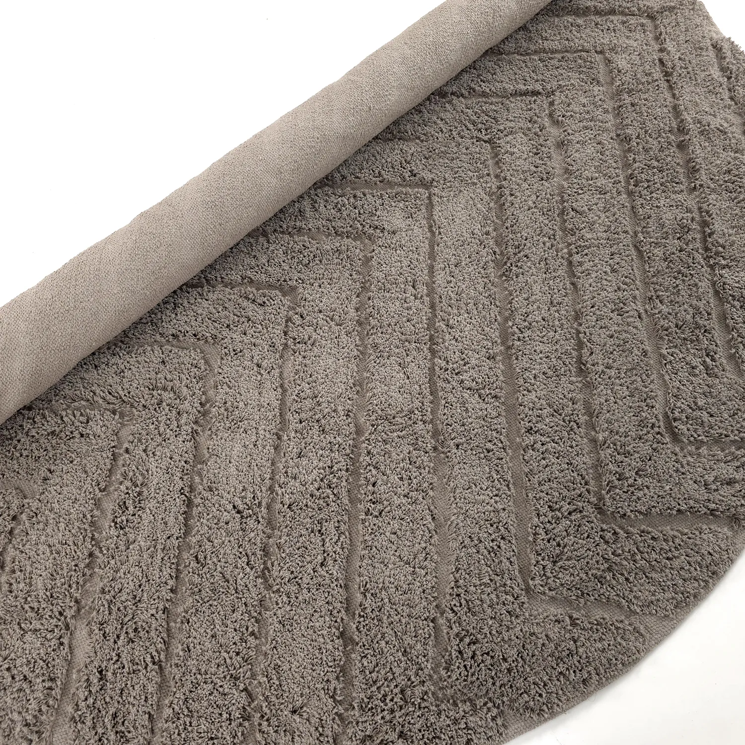 Tappeti rotondi - Conara Natural Cotton Shaggy (tortora)