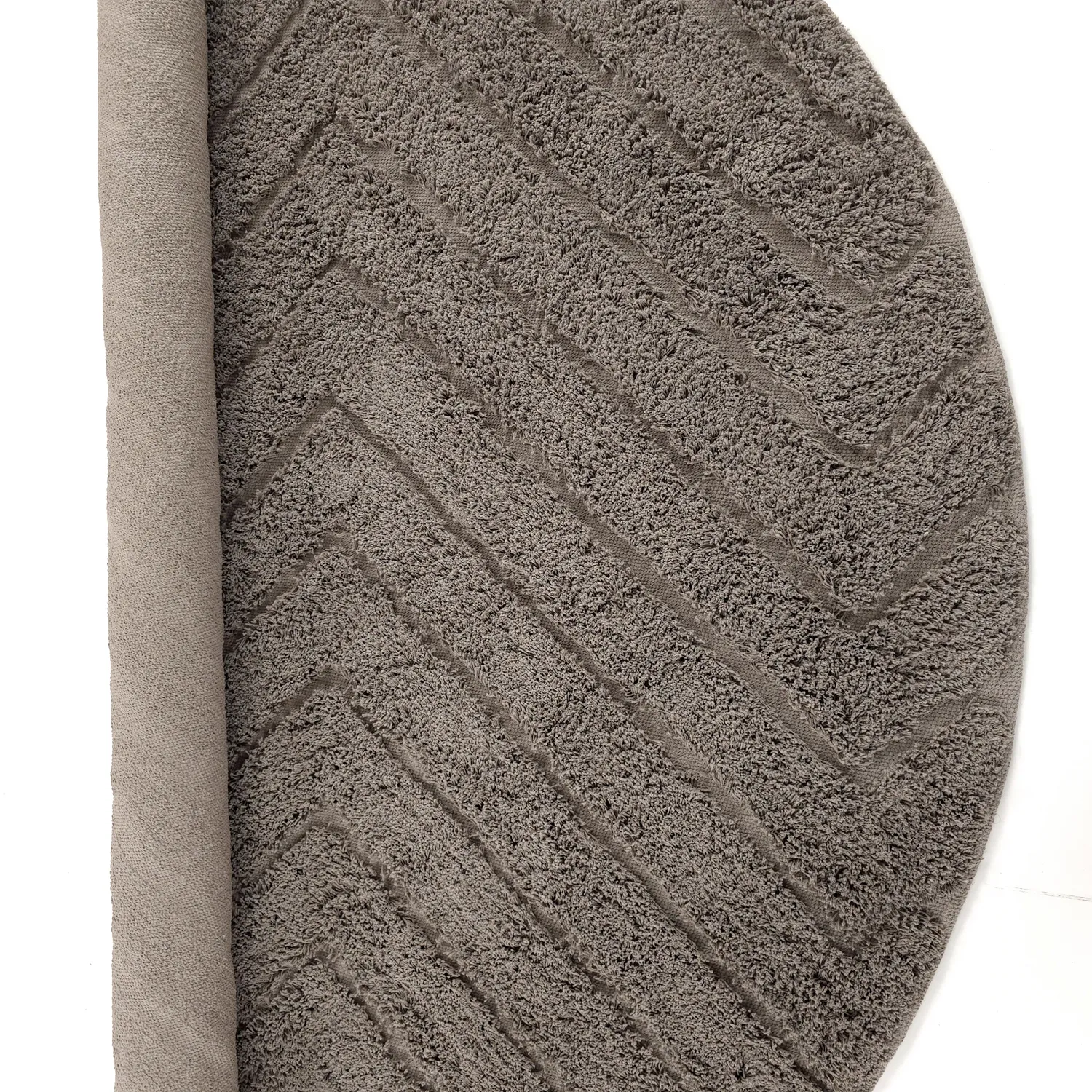 Tappeti rotondi - Conara Natural Cotton Shaggy (tortora)
