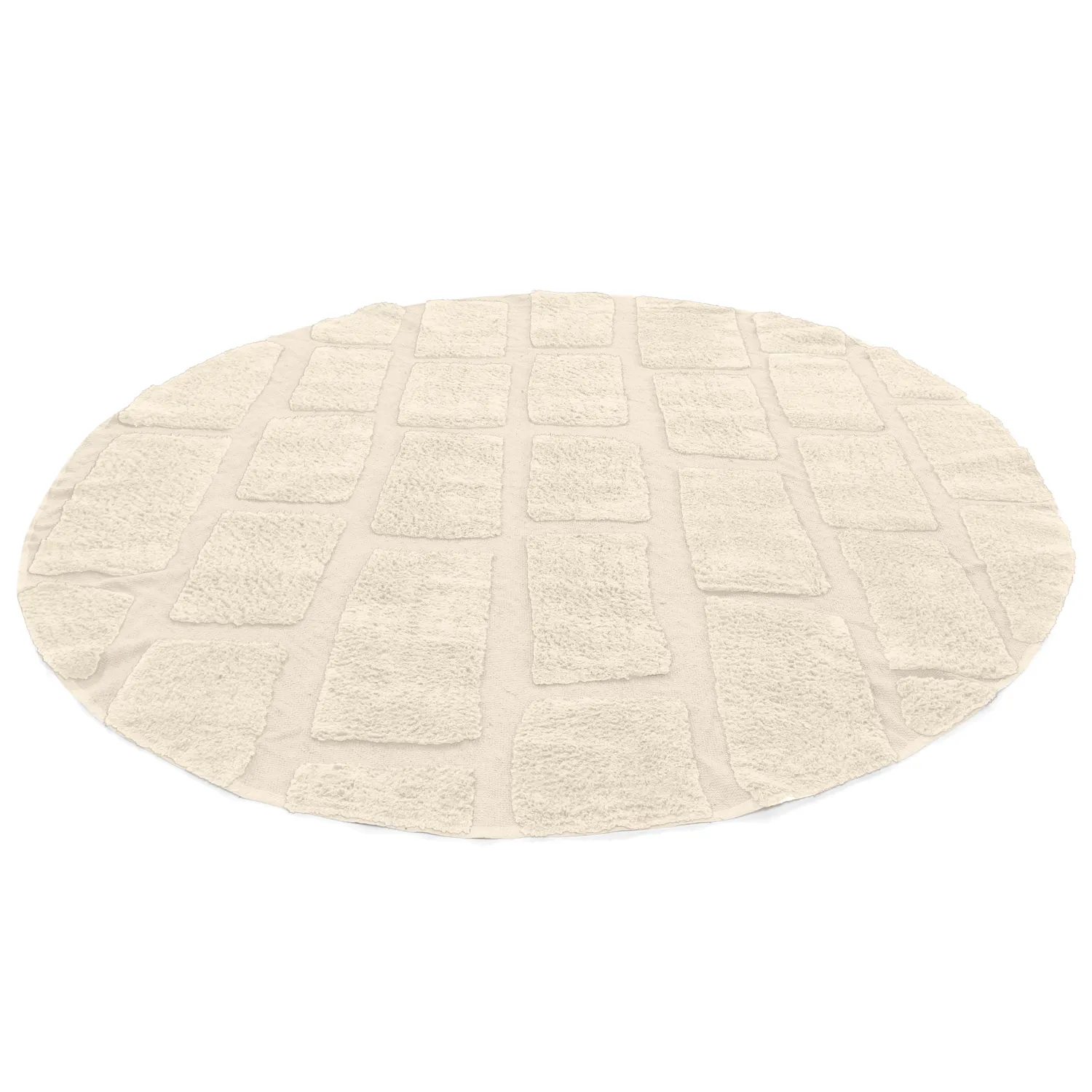 Tappeto rotondo - Cyrus Natural Cotton Shaggy (beige)