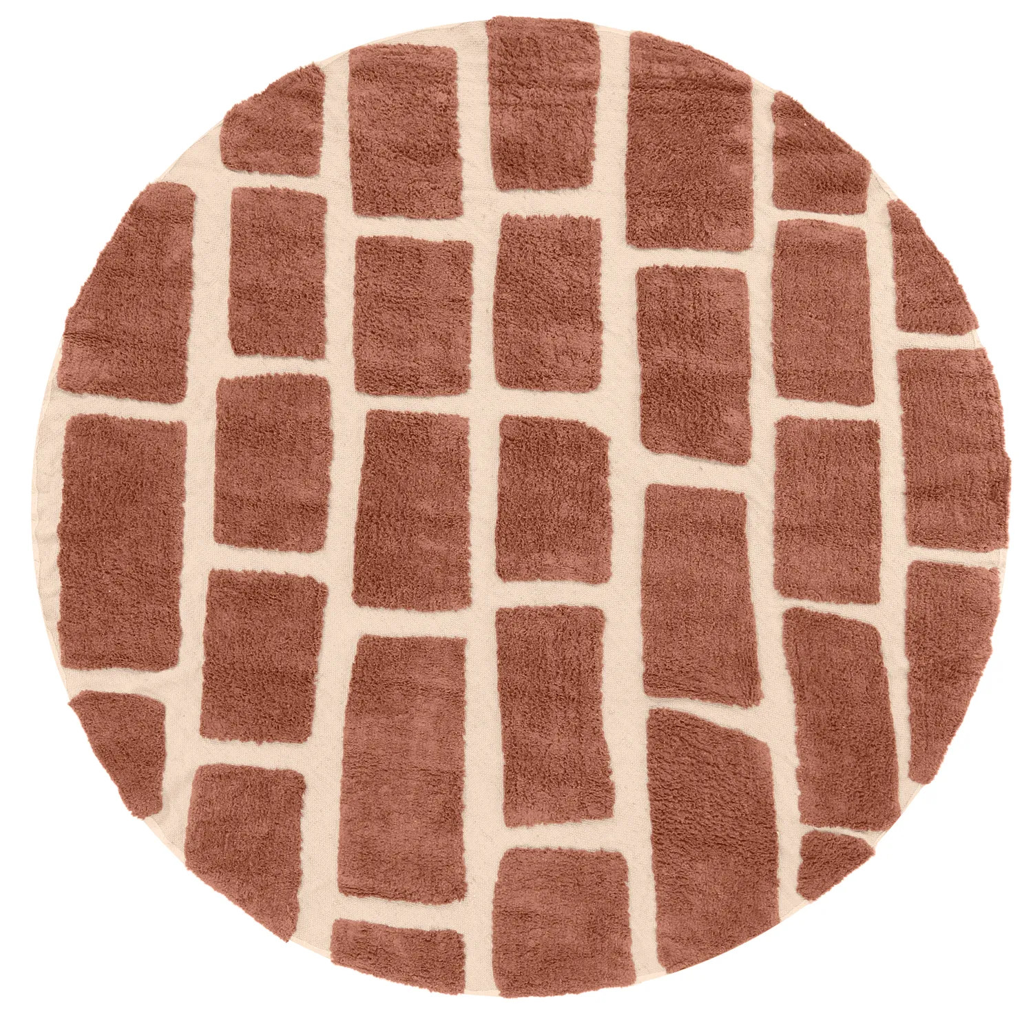 Tappeto rotondo - Cyrus Natural Cotton Shaggy (marrone)
