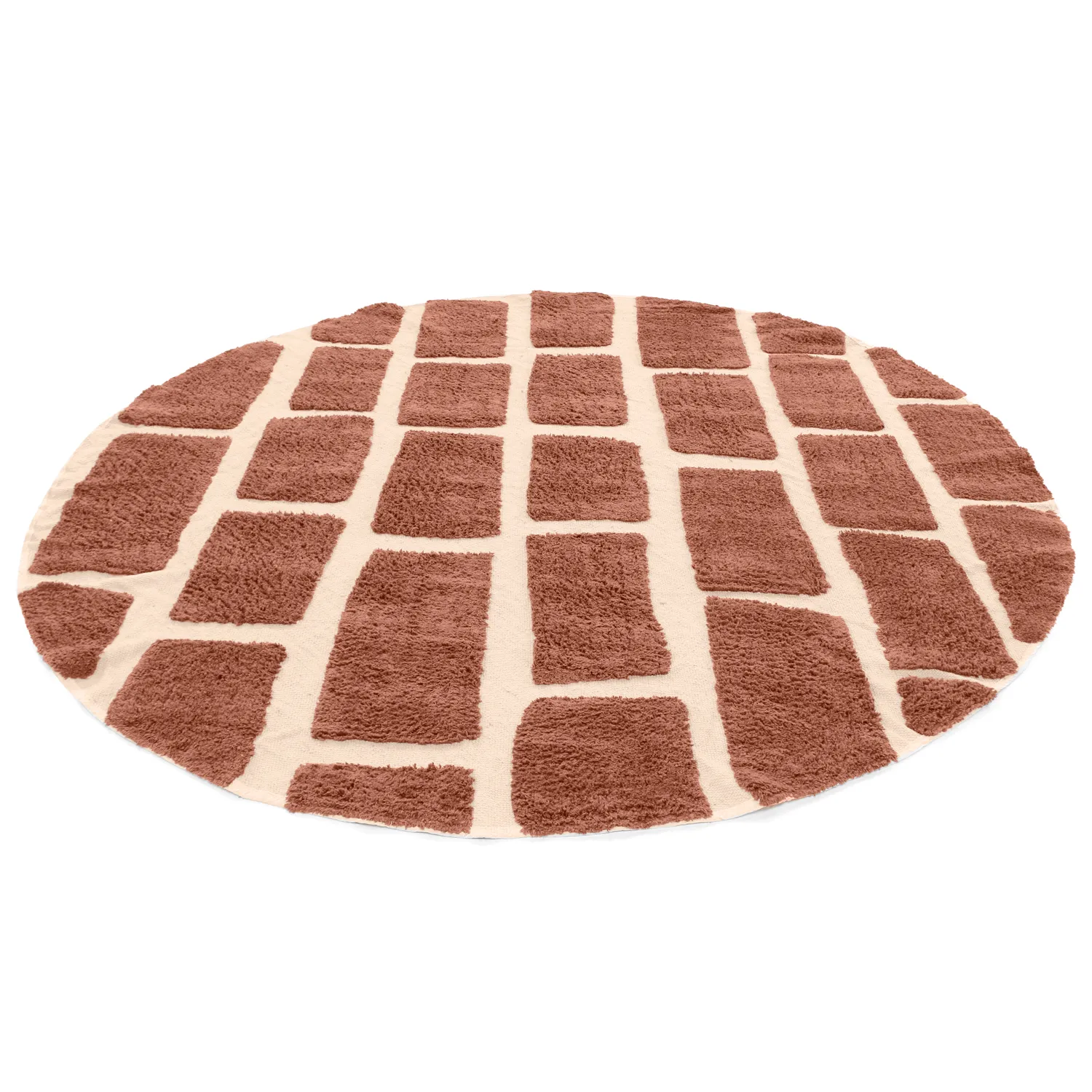Tappeto rotondo - Cyrus Natural Cotton Shaggy (marrone)