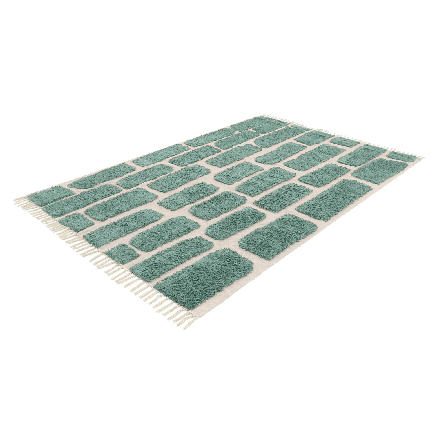 Tappeto A Pelo Lungo - Cyrus Natural Cotton Shaggy (verde)