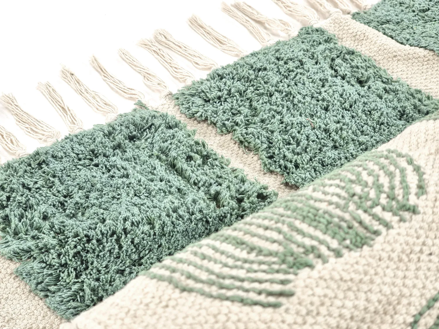 Tappeto A Pelo Lungo - Cyrus Natural Cotton Shaggy (verde)