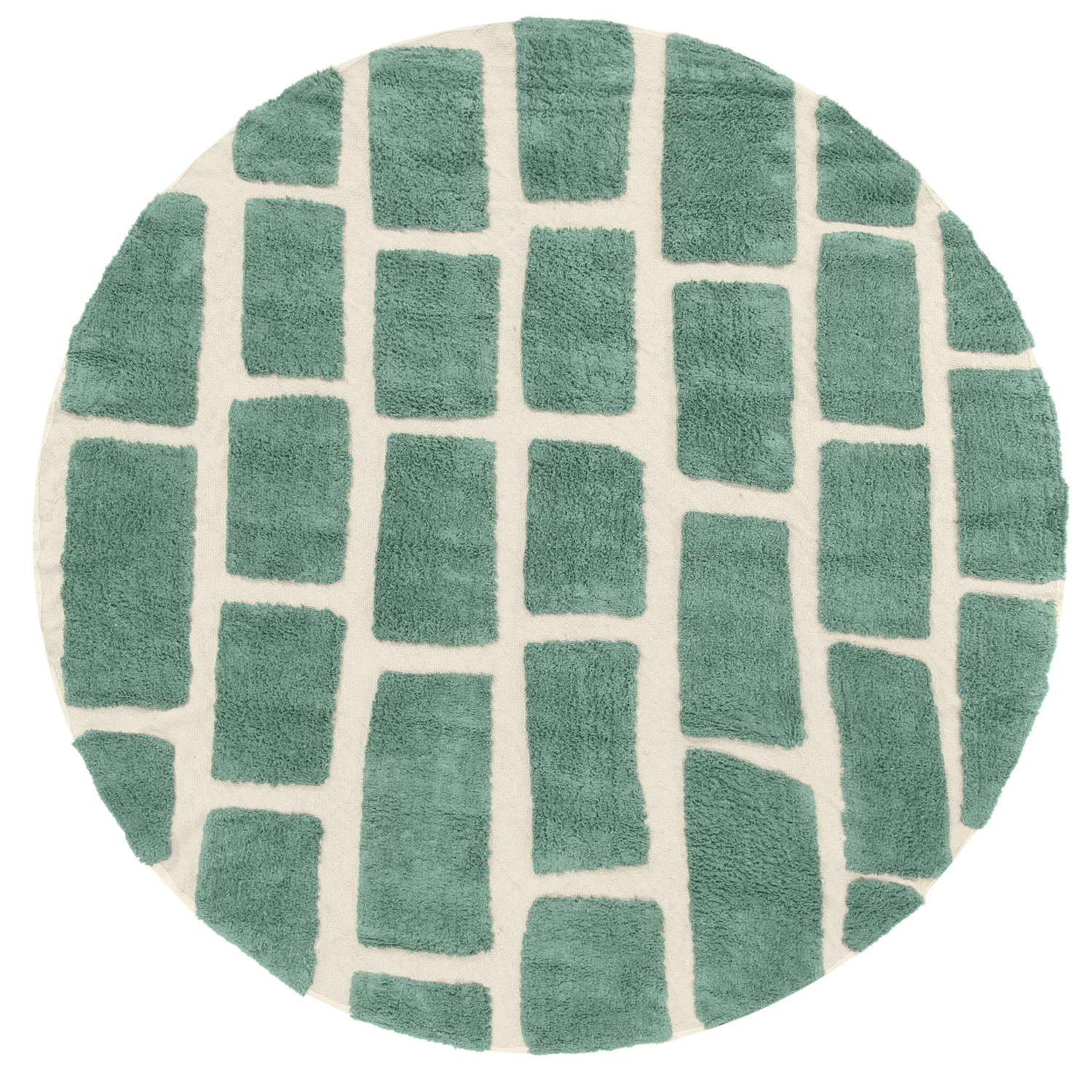 Tappeto rotondo - Cyrus Natural Cotton Shaggy (verde)